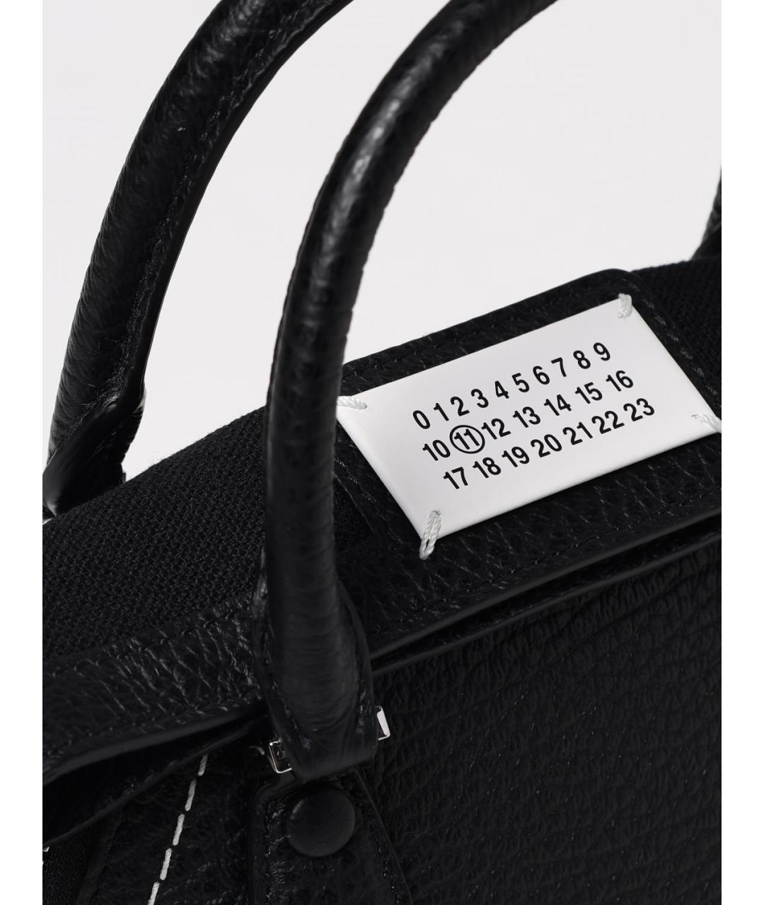 MAISON MARGIELA Черная кожаная сумка тоут, фото 4