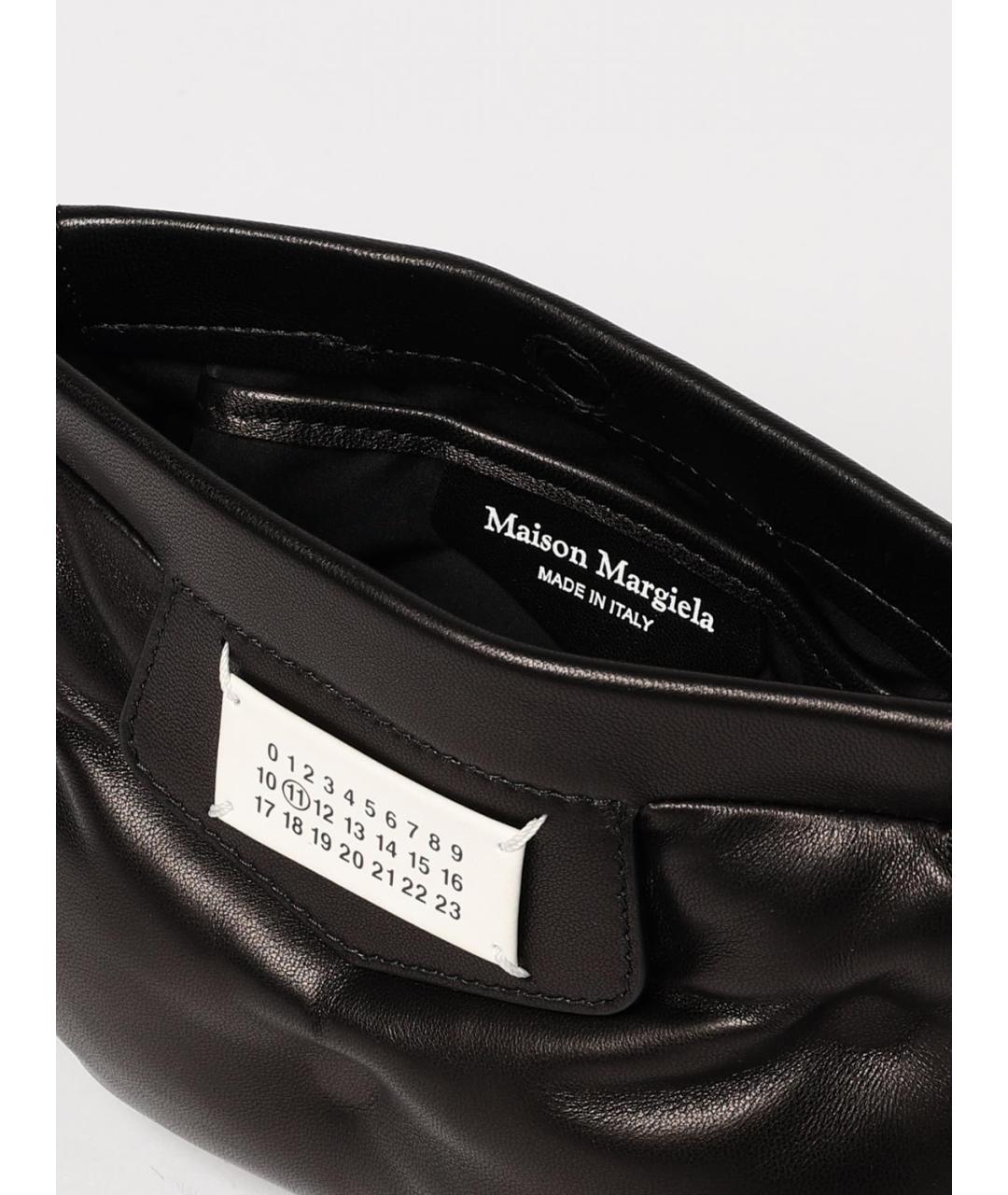 MAISON MARGIELA Черная кожаная сумка через плечо, фото 5