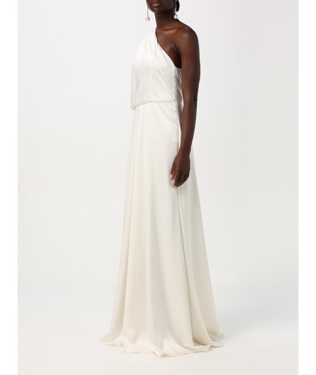 'S MAX MARA Белое шелковое платье, фото 4