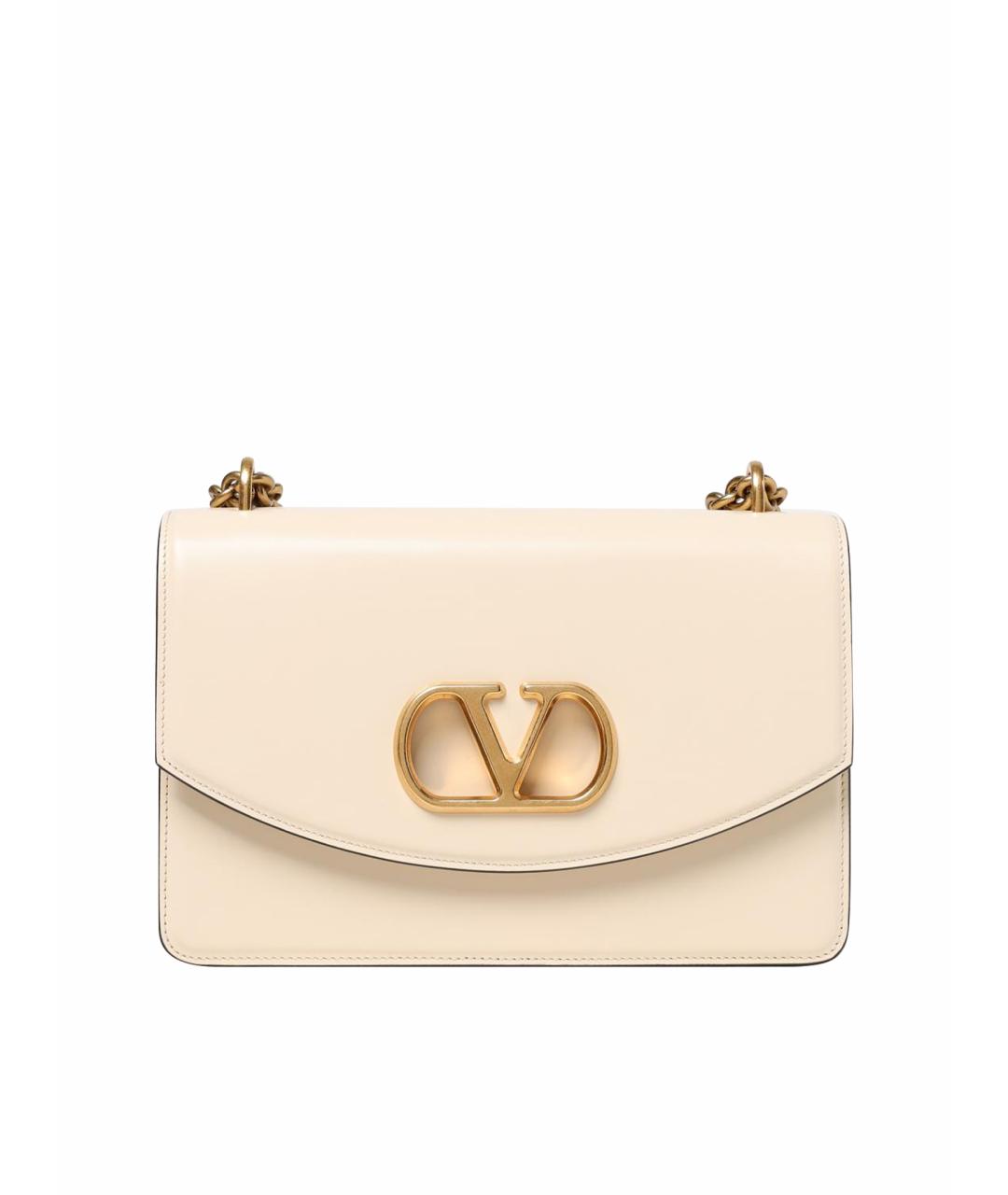 VALENTINO Бежевая кожаная сумка через плечо, фото 1