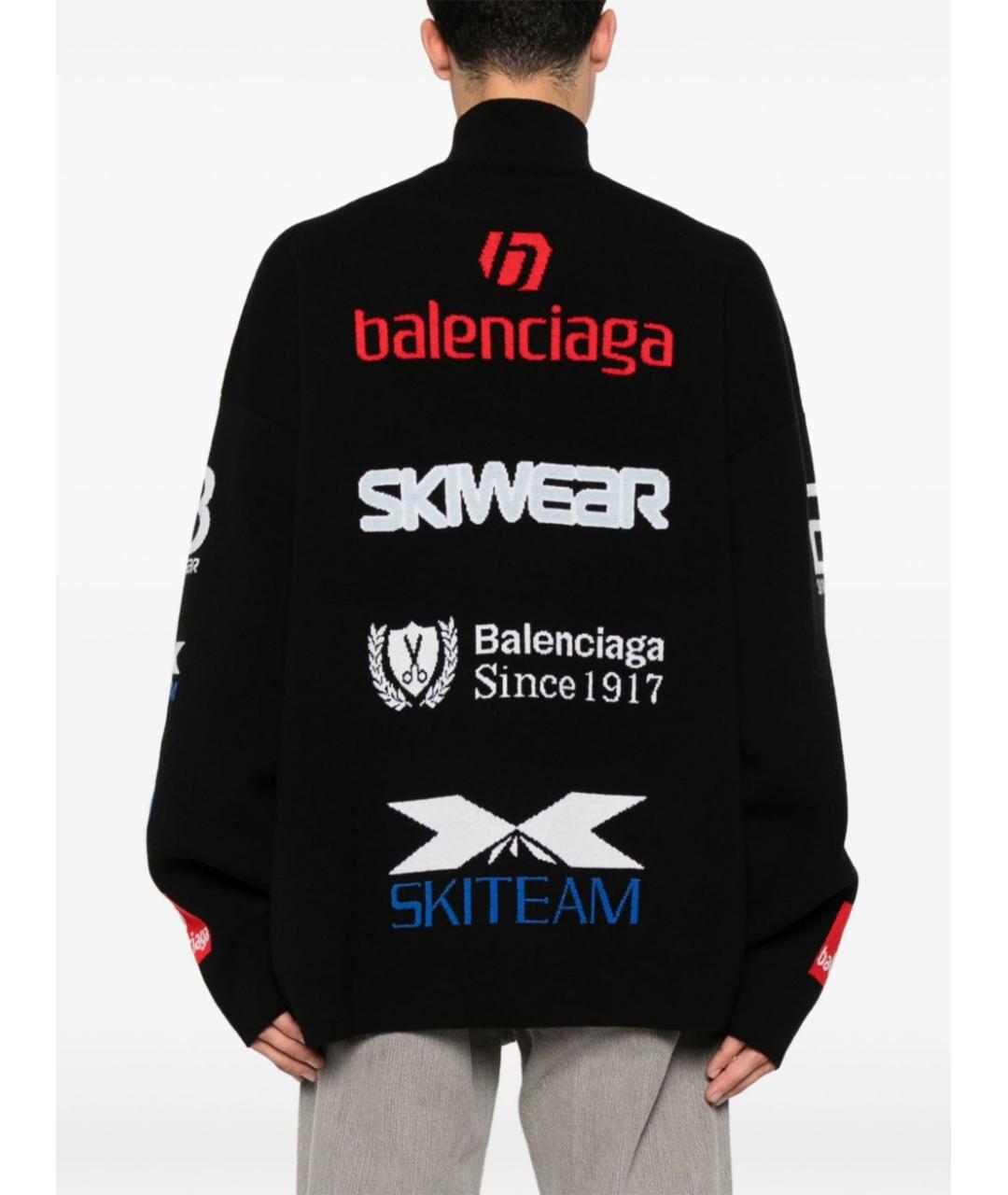 BALENCIAGA Черный шерстяной джемпер / свитер, фото 4