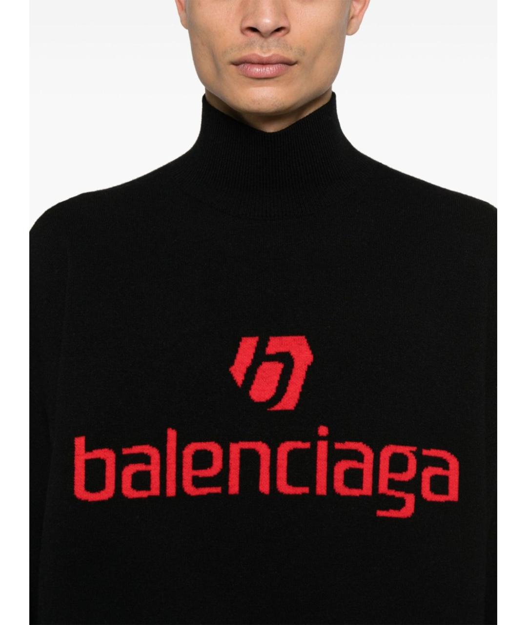 BALENCIAGA Черный шерстяной джемпер / свитер, фото 5