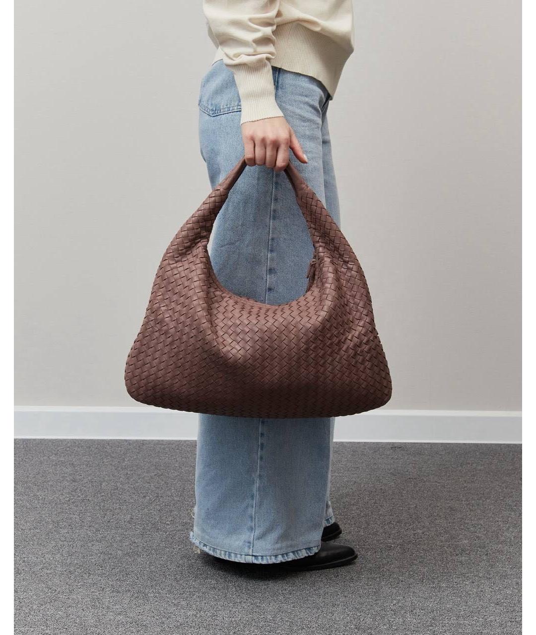 BOTTEGA VENETA Коричневая кожаная сумка через плечо, фото 3