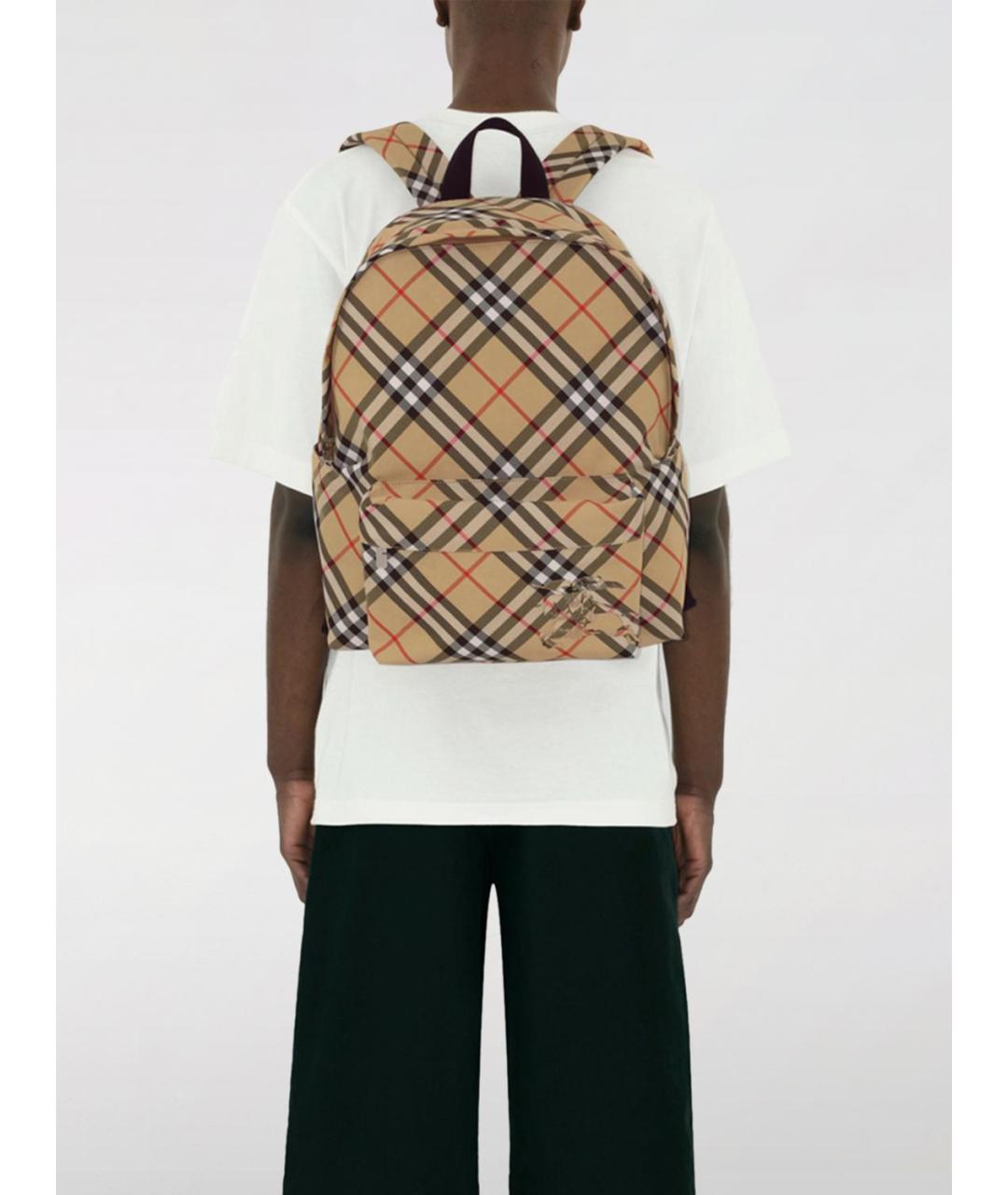 BURBERRY Бежевый синтетический рюкзак, фото 3