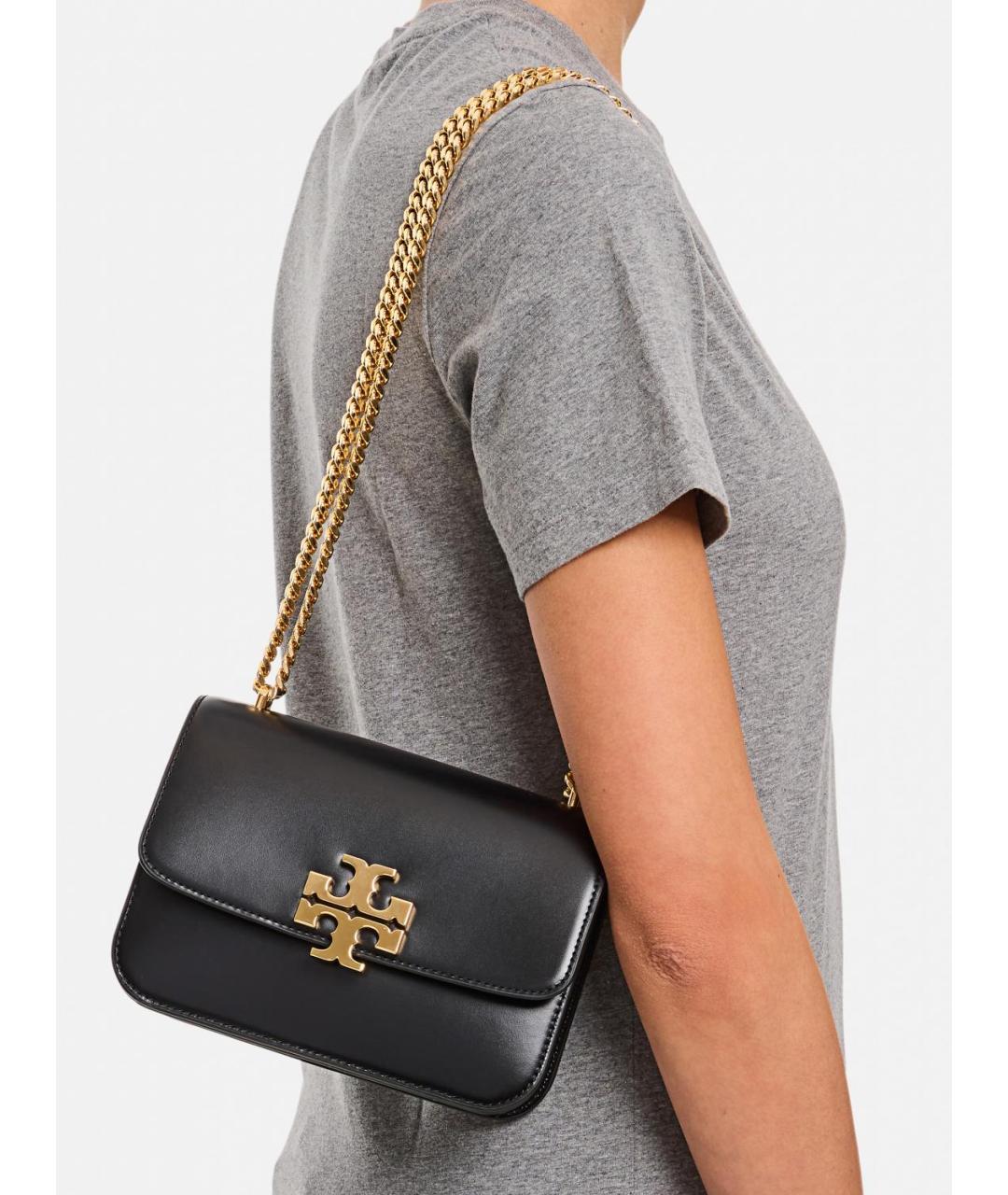 TORY BURCH Черная кожаная сумка через плечо, фото 2