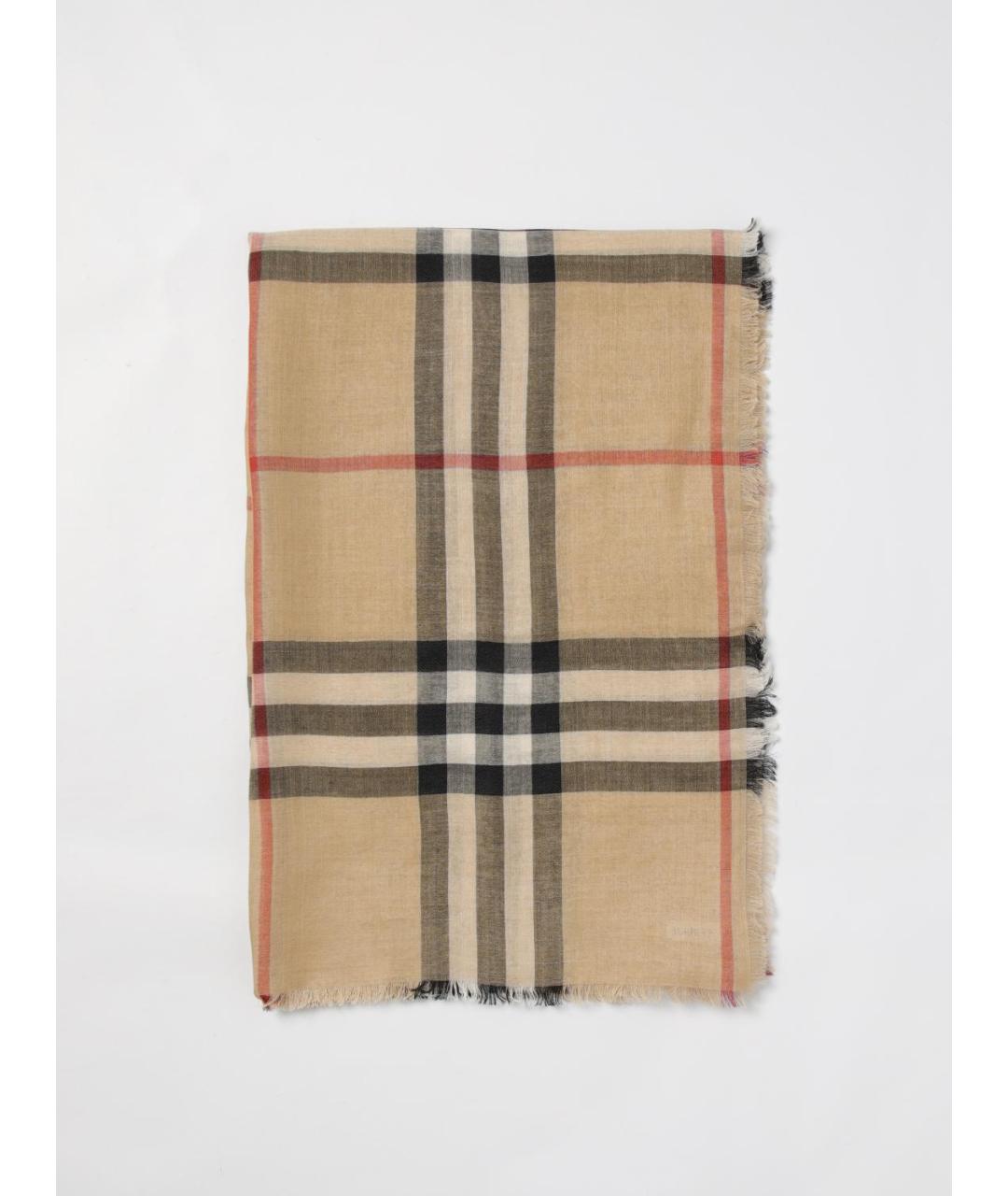 BURBERRY Бежевый шерстяной шарф, фото 5