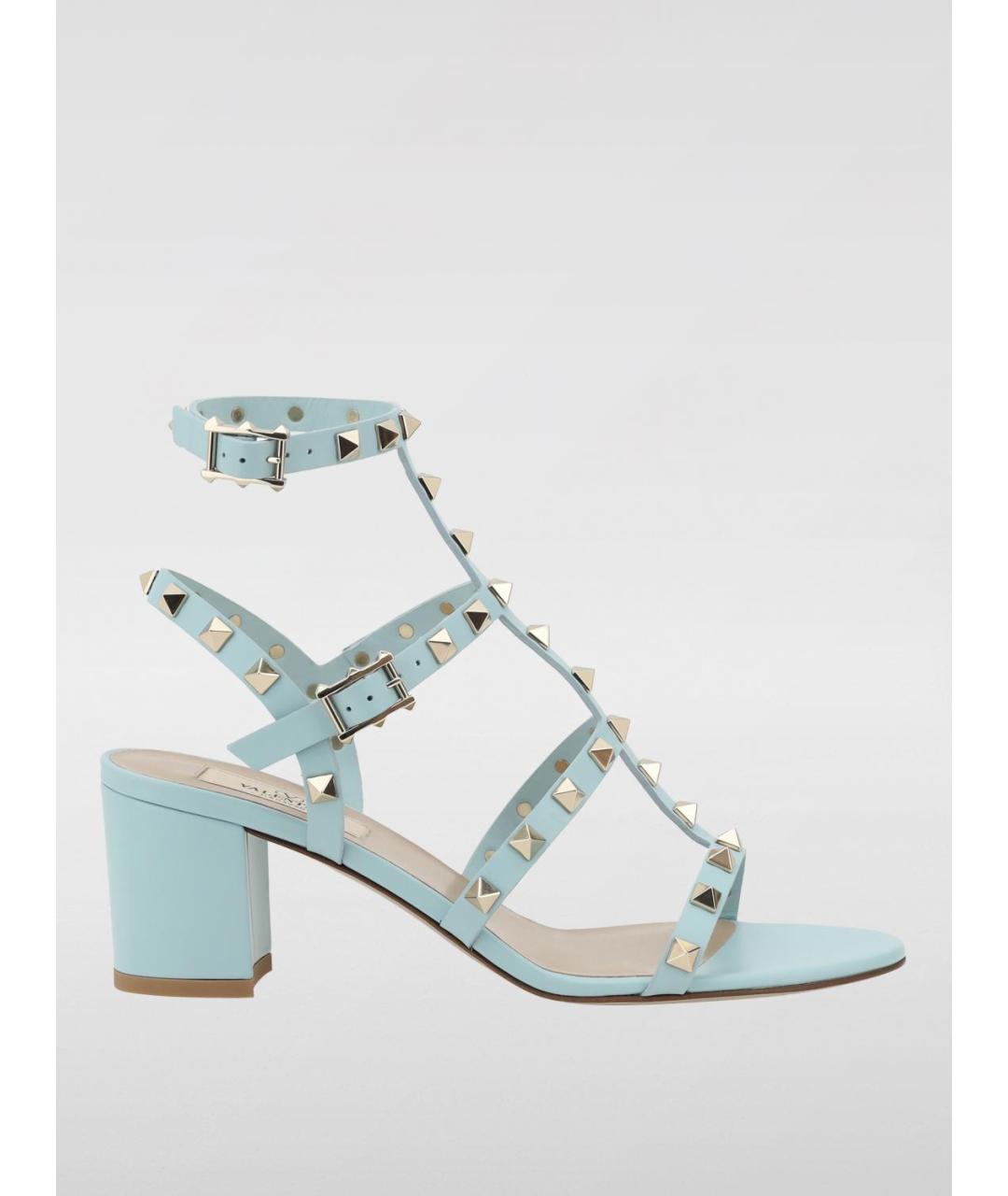 VALENTINO Бирюзовые кожаные босоножки, фото 4