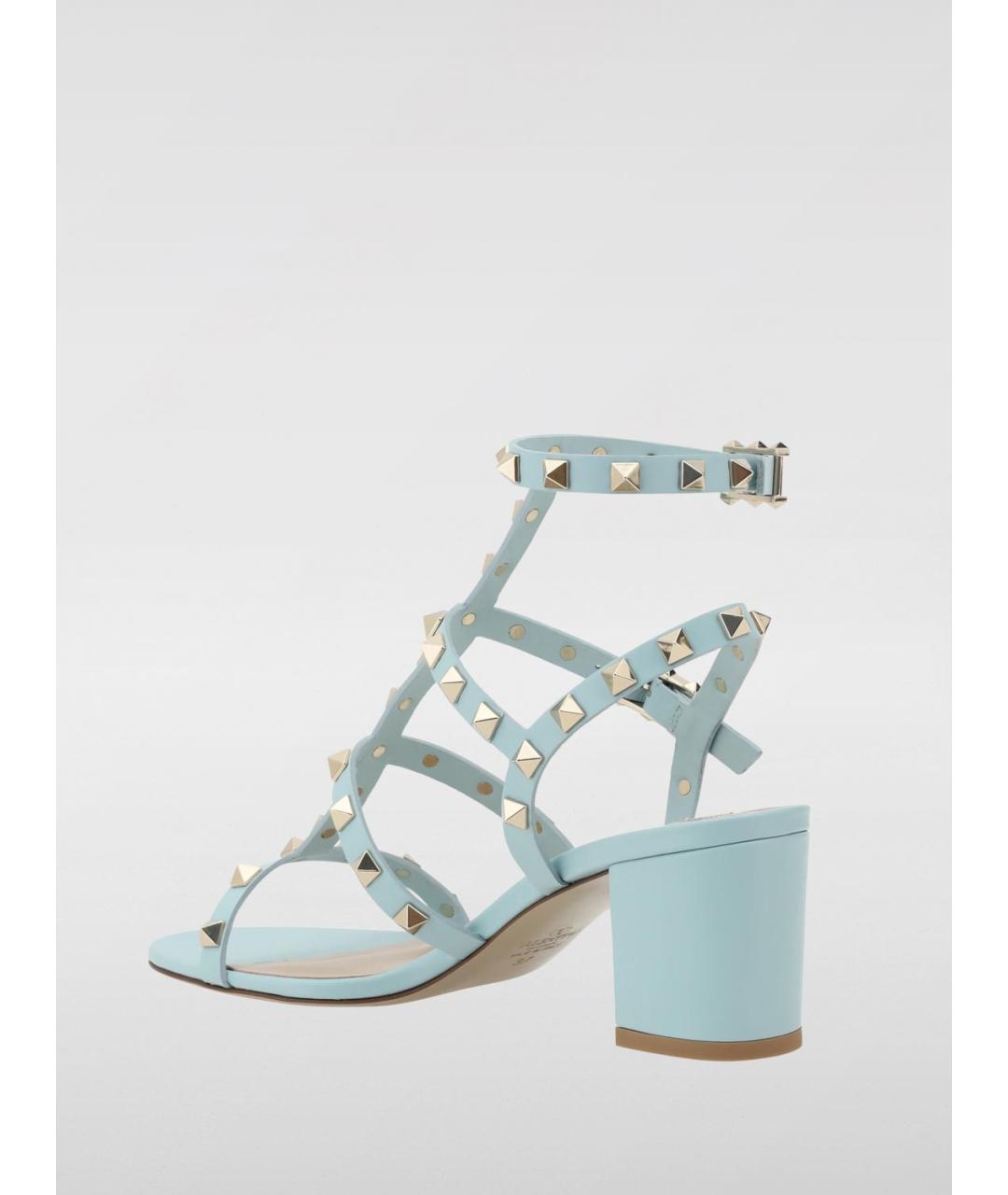 VALENTINO Бирюзовые кожаные босоножки, фото 3