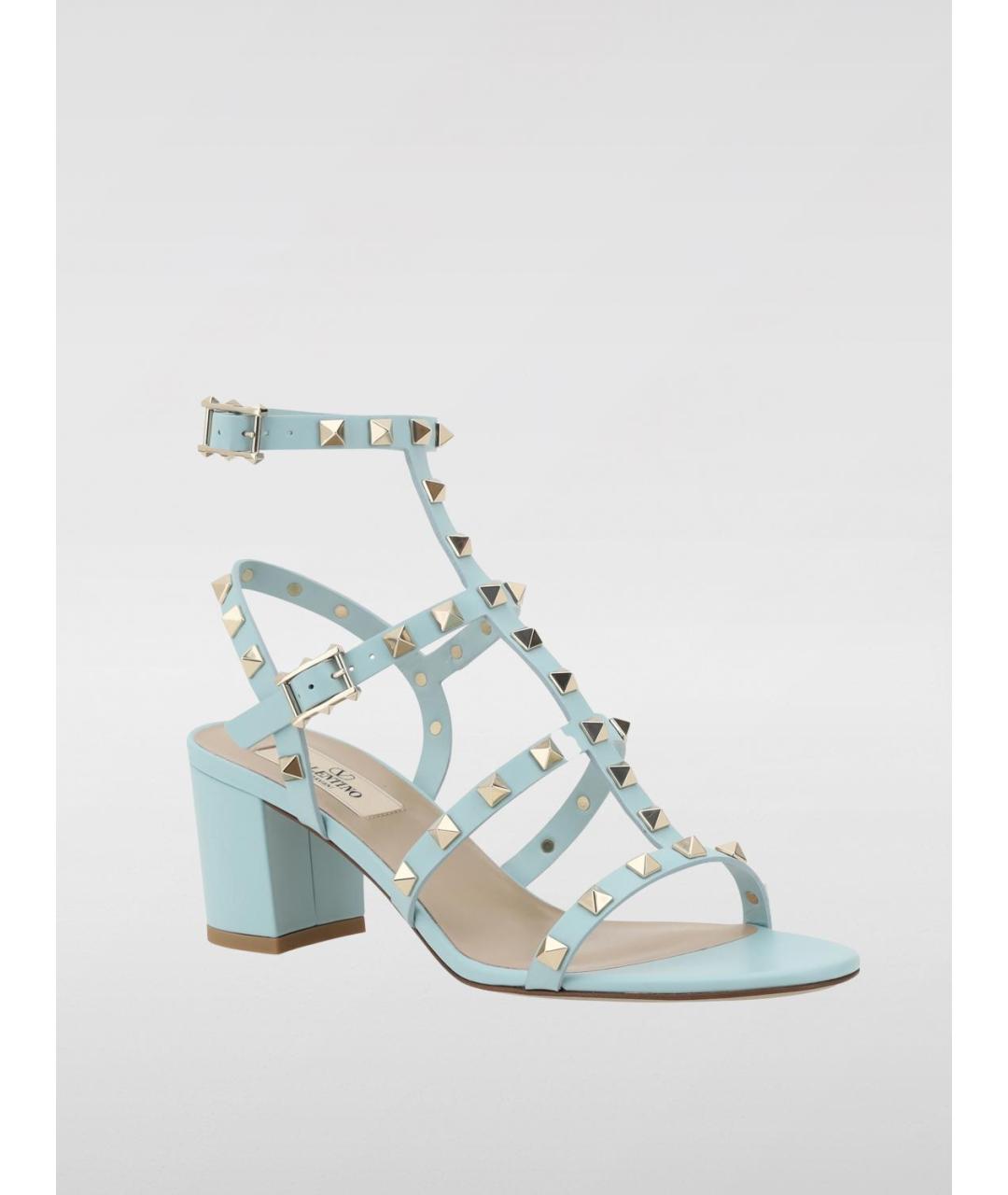 VALENTINO Бирюзовые кожаные босоножки, фото 2