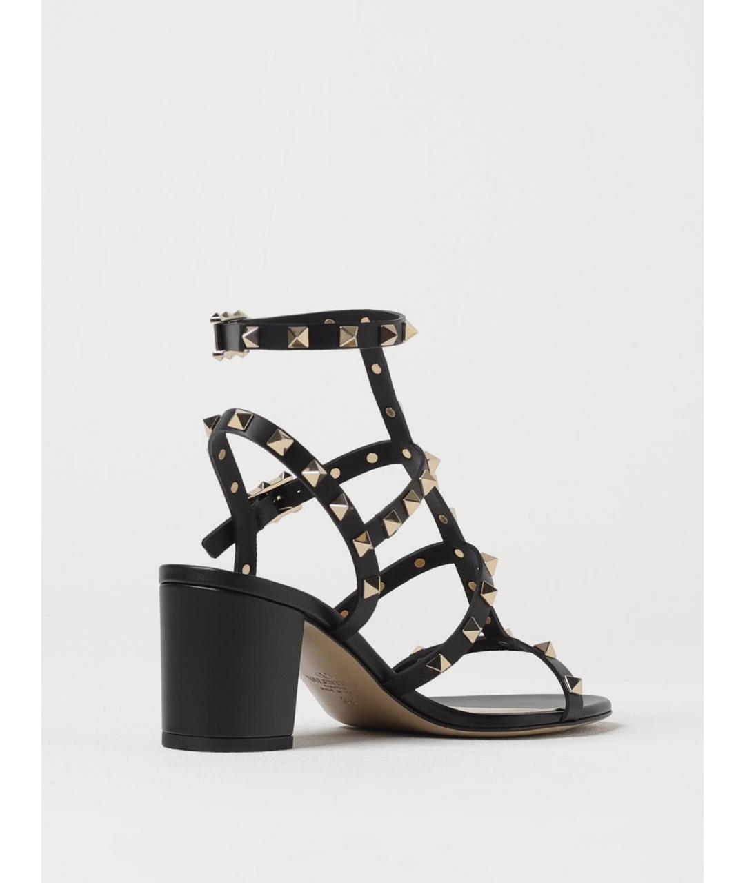 VALENTINO Черные кожаные босоножки, фото 3