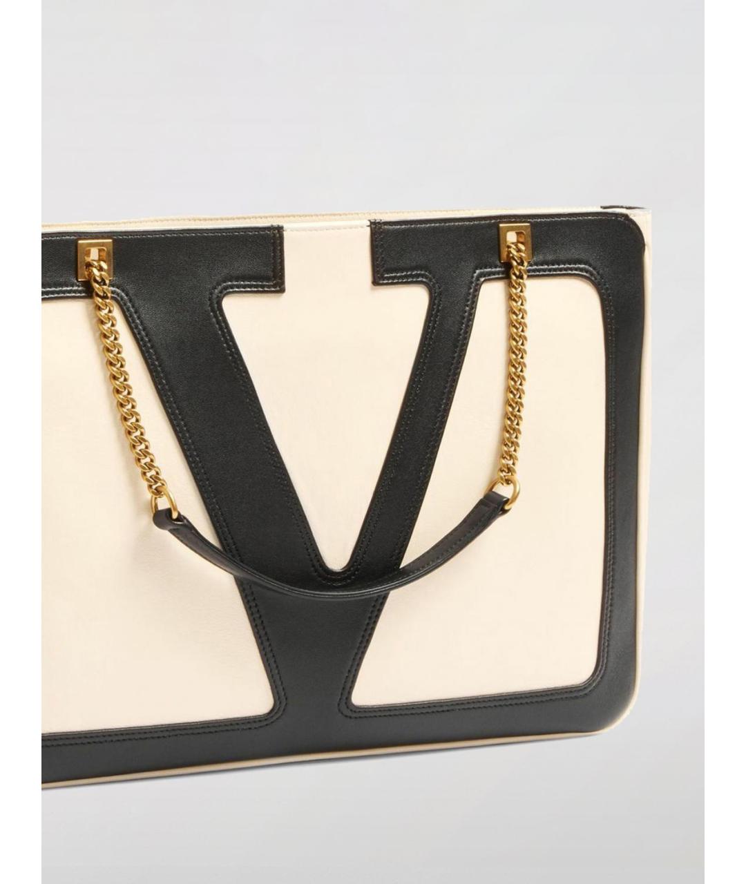 VALENTINO Бежевая кожаная сумка через плечо, фото 4