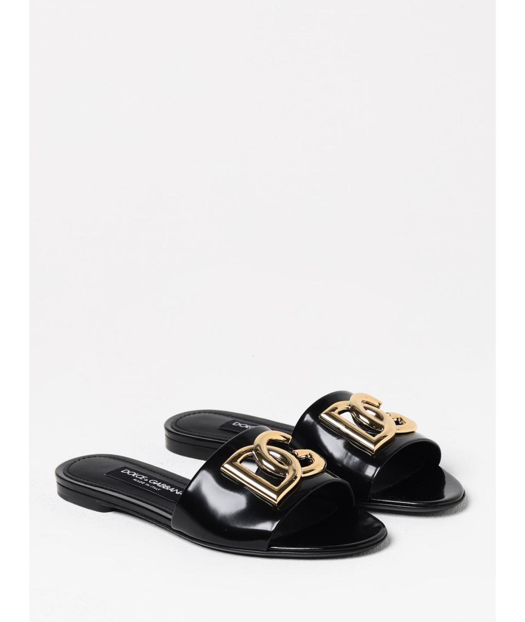 DOLCE&GABBANA Черные шлепанцы, фото 2