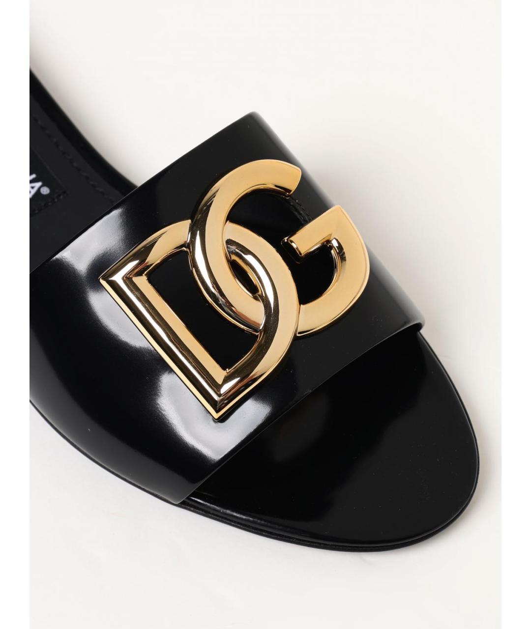 DOLCE&GABBANA Черные шлепанцы, фото 4