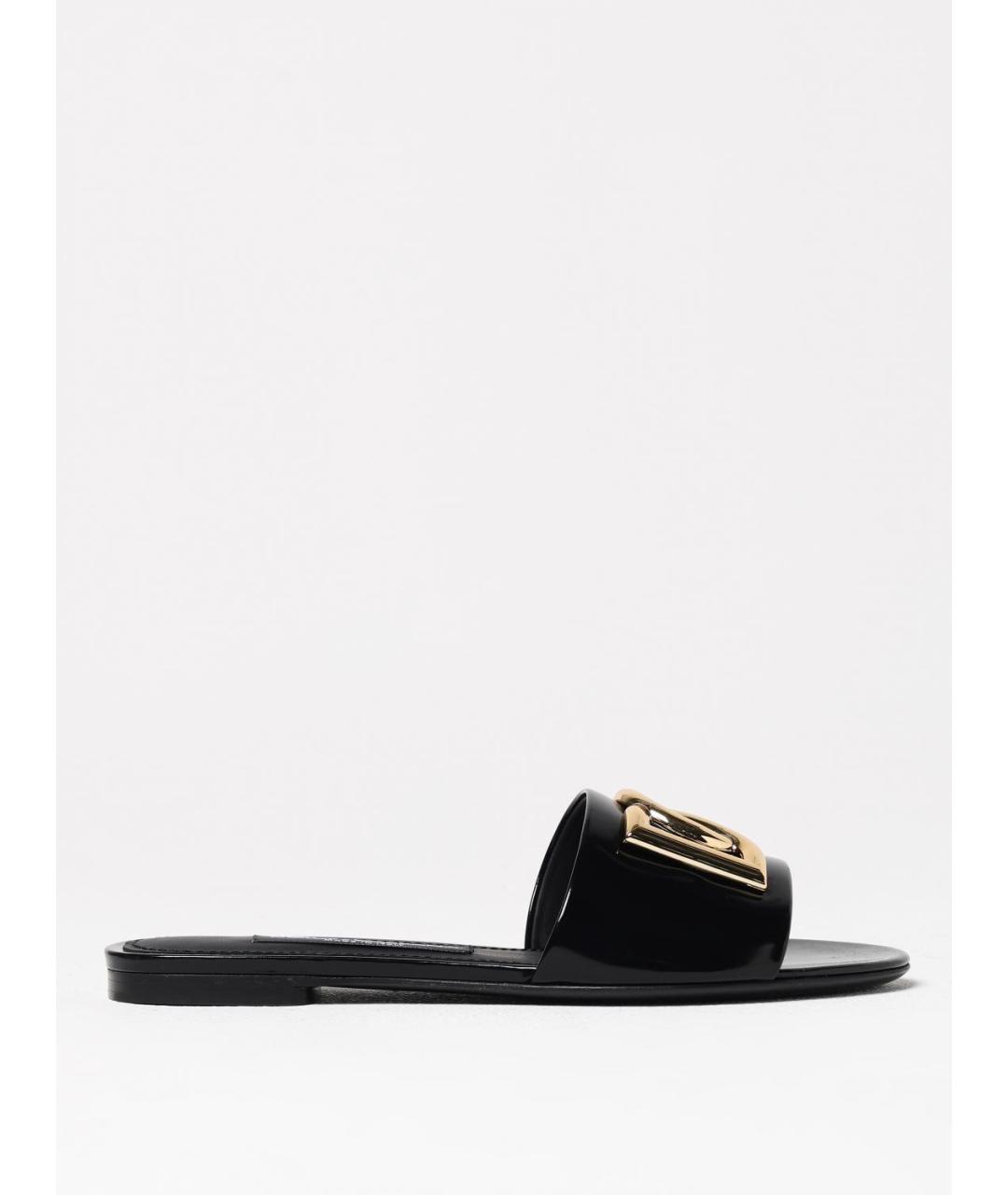 DOLCE&GABBANA Черные шлепанцы, фото 5