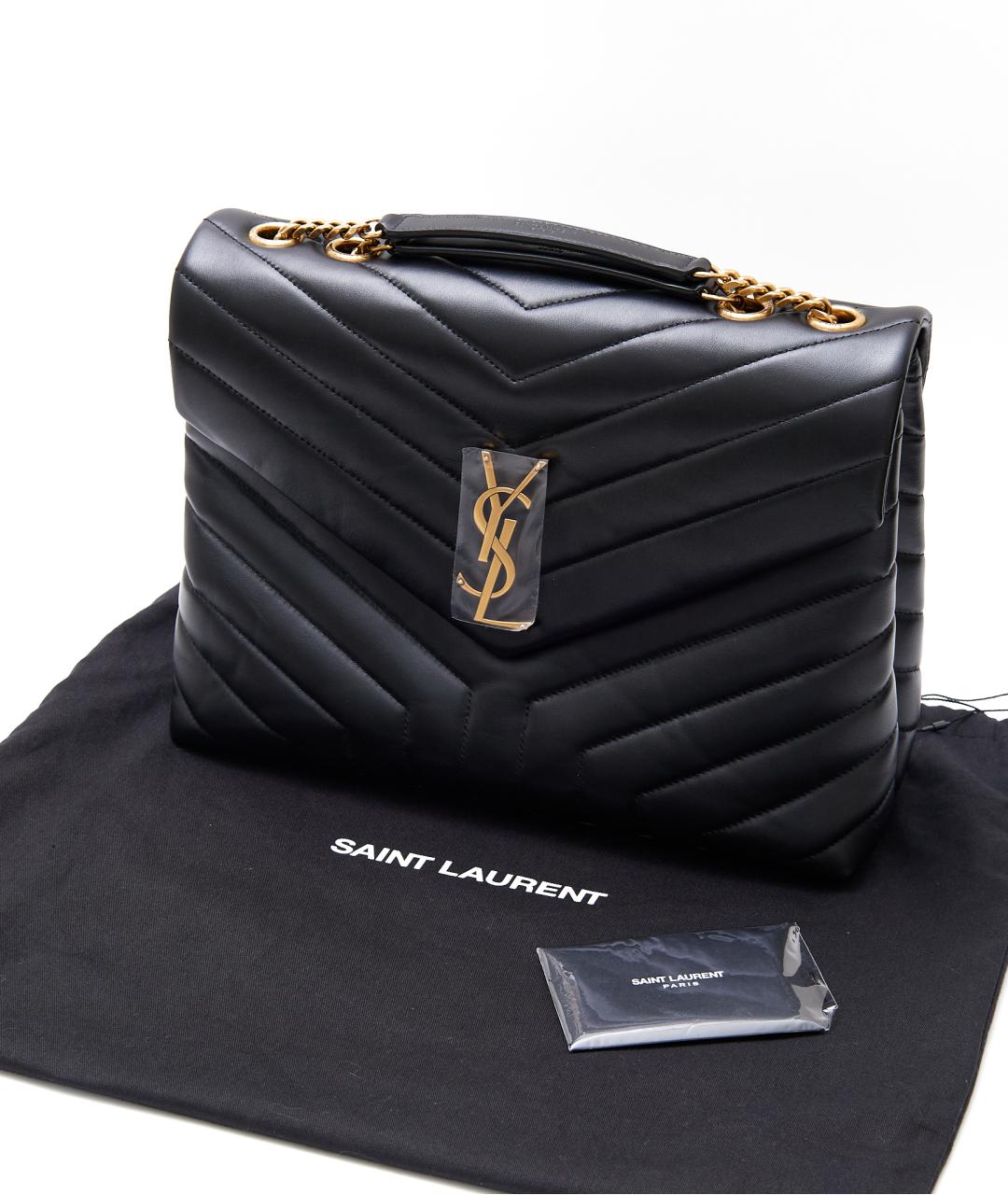 SAINT LAURENT Черная кожаная сумка через плечо, фото 7