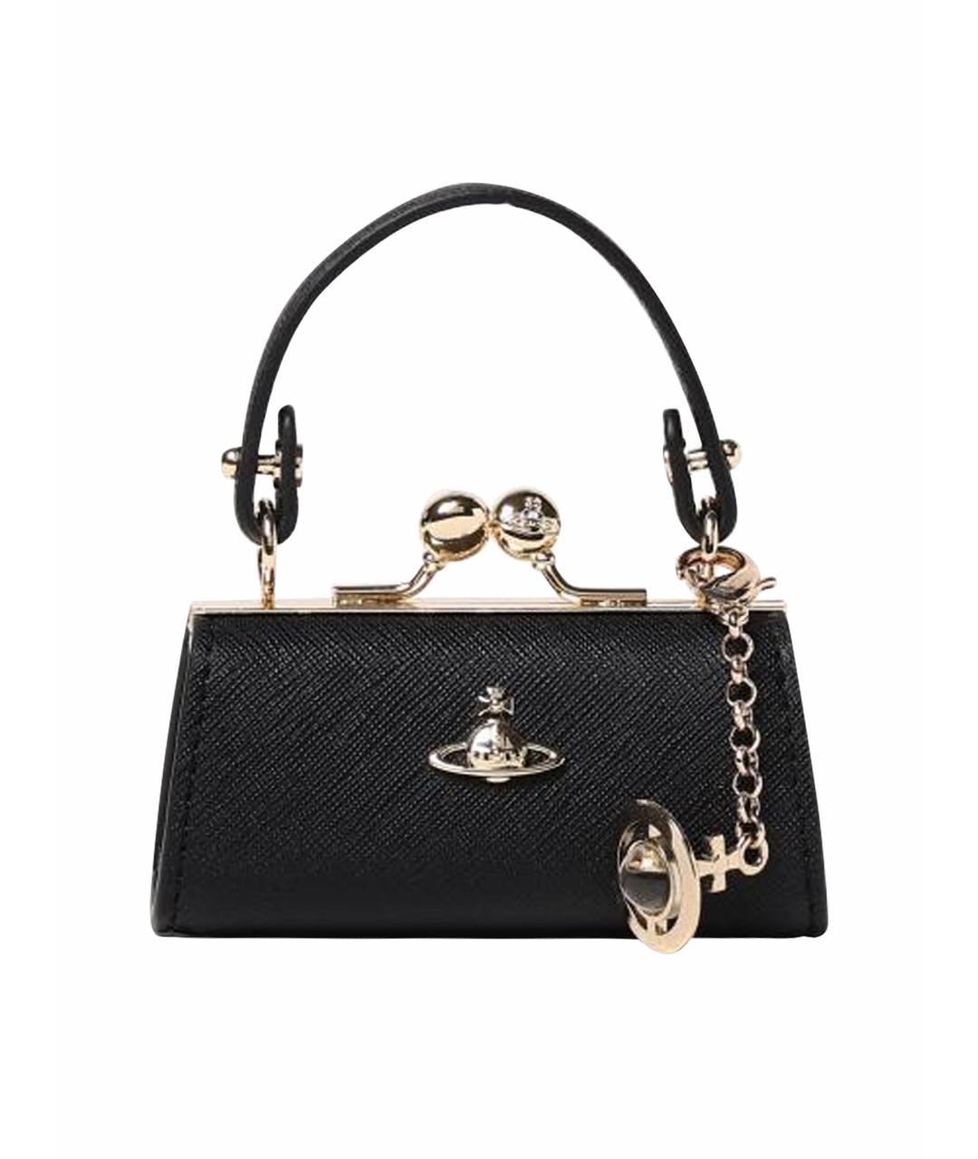 VIVIENNE WESTWOOD Черная сумка с короткими ручками из искусственной кожи, фото 1