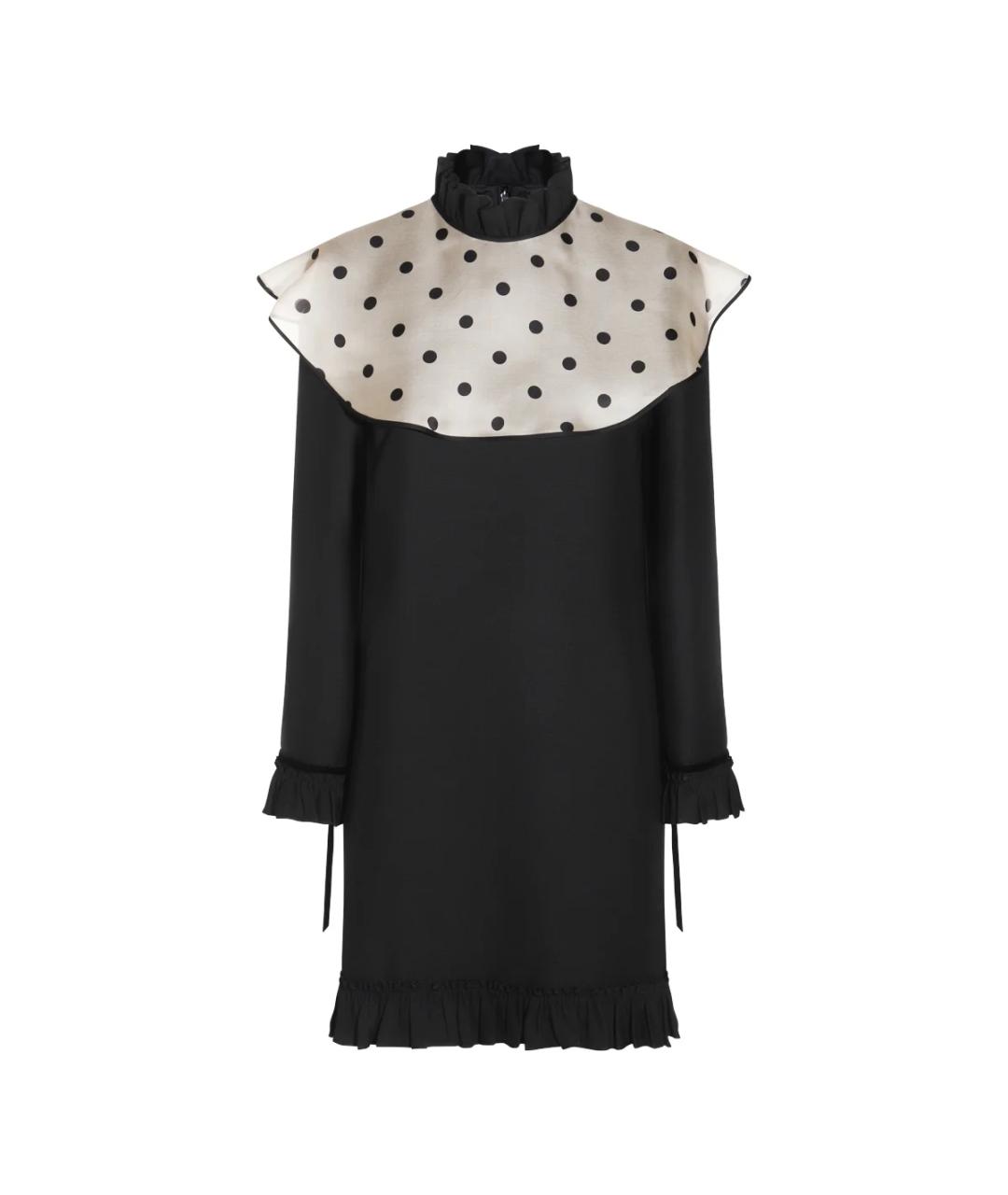 VALENTINO Черное шерстяное платье, фото 1