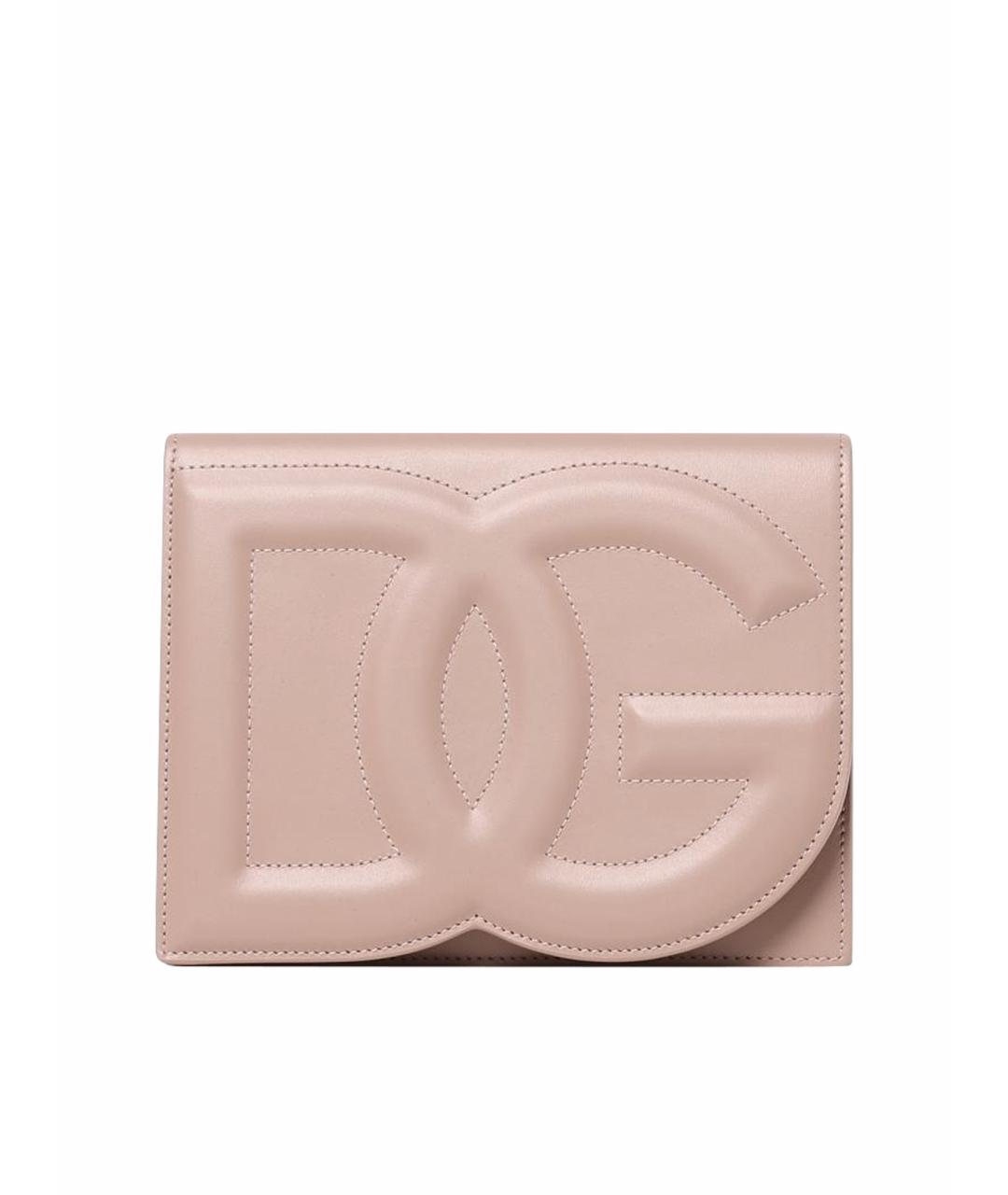 DOLCE&GABBANA Розовая кожаная сумка через плечо, фото 1