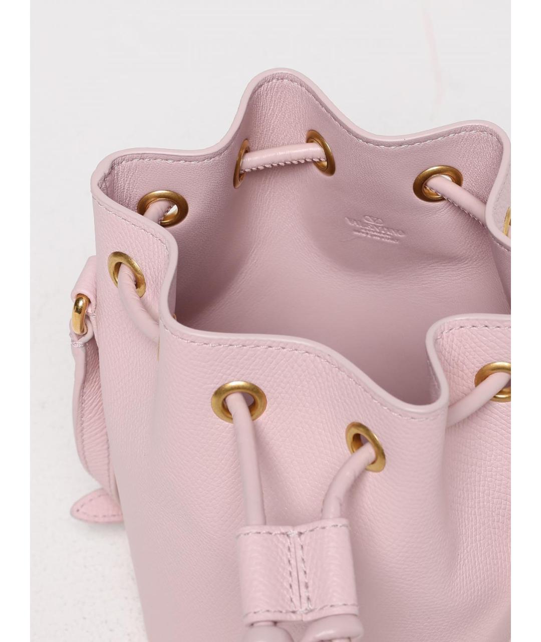 VALENTINO Розовая кожаная сумка тоут, фото 5