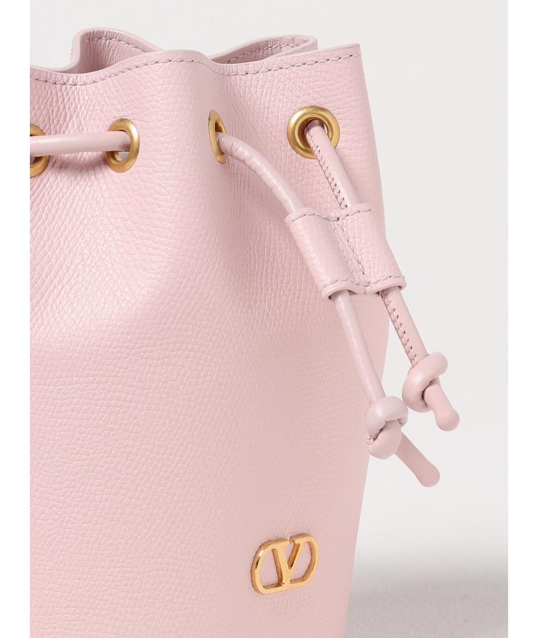 VALENTINO Розовая кожаная сумка тоут, фото 4