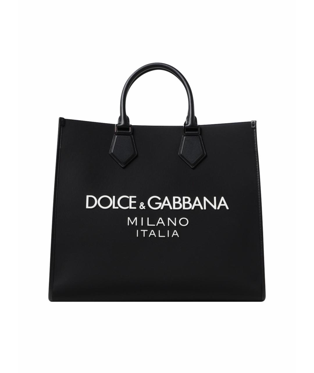 DOLCE&GABBANA Черная тканевая сумка тоут, фото 1