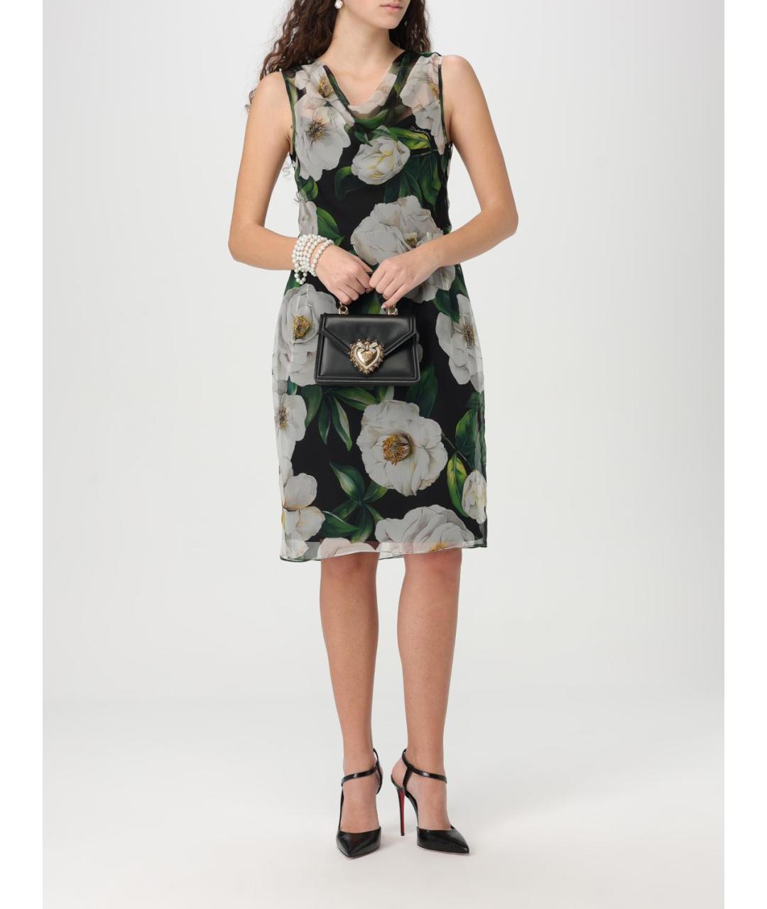 DOLCE&GABBANA Черная кожаная сумка с короткими ручками, фото 2