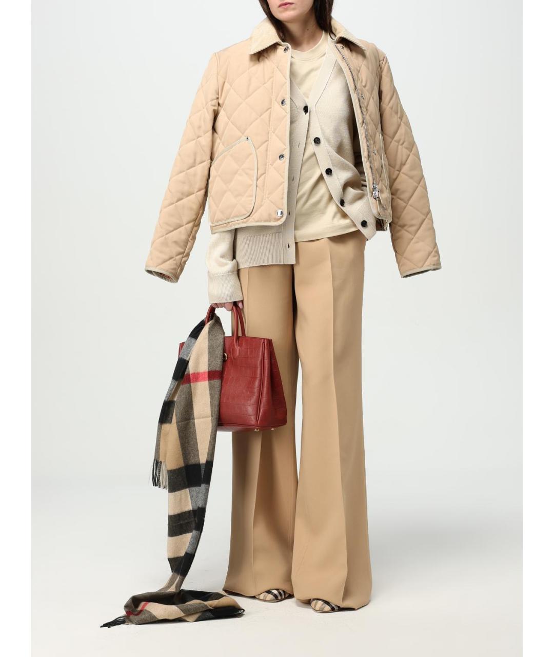 BURBERRY Бежевый шарф, фото 4