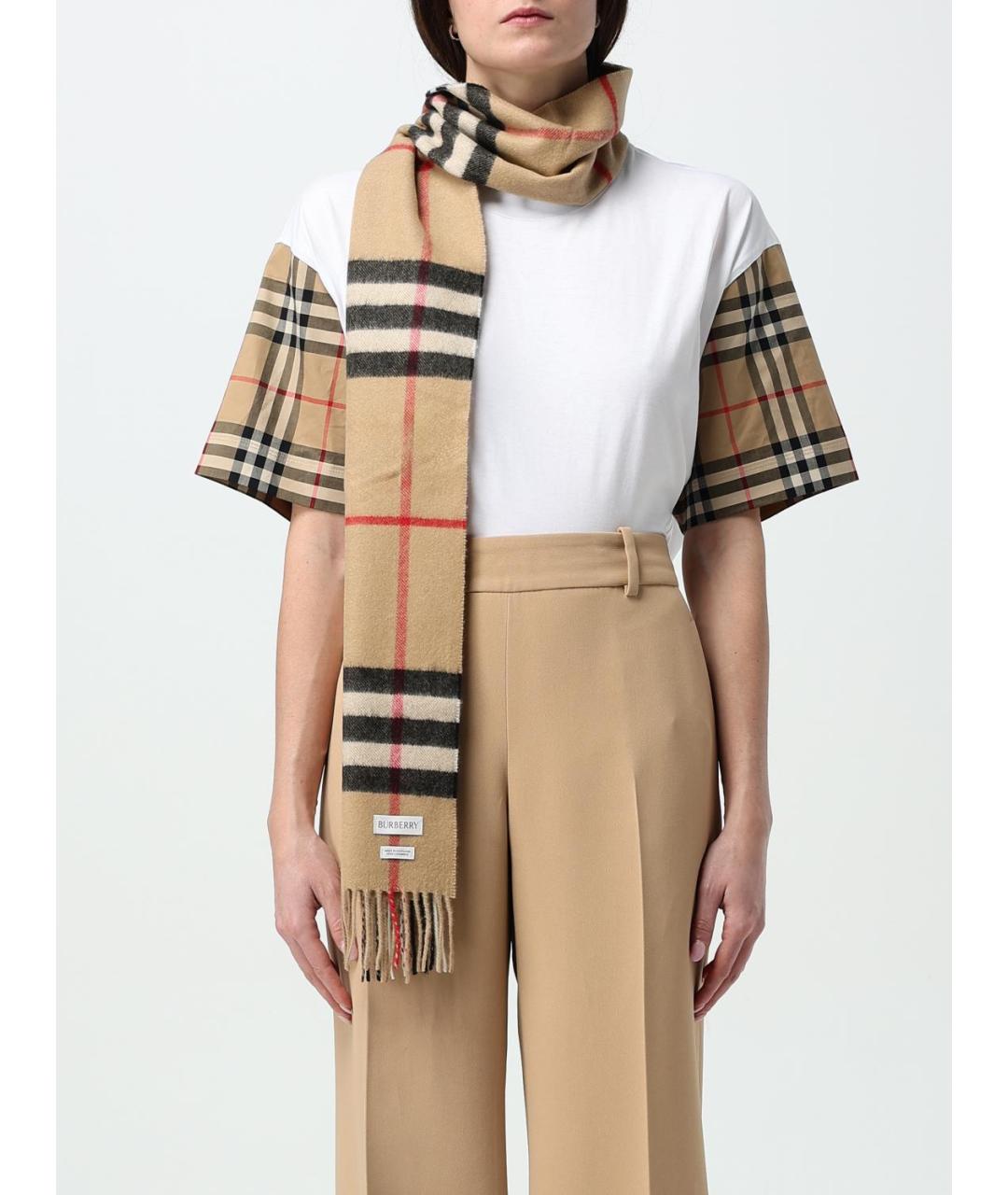 BURBERRY Бежевый шарф, фото 2