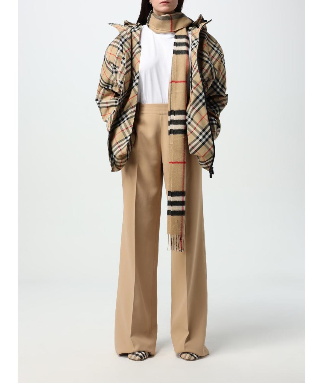 BURBERRY Бежевый шарф, фото 4
