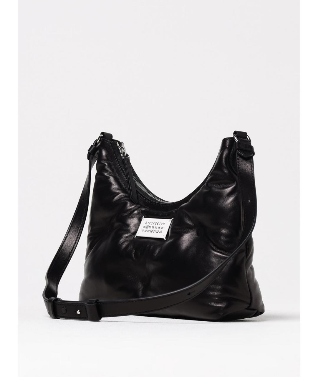 MAISON MARGIELA Черная кожаная сумка через плечо, фото 4