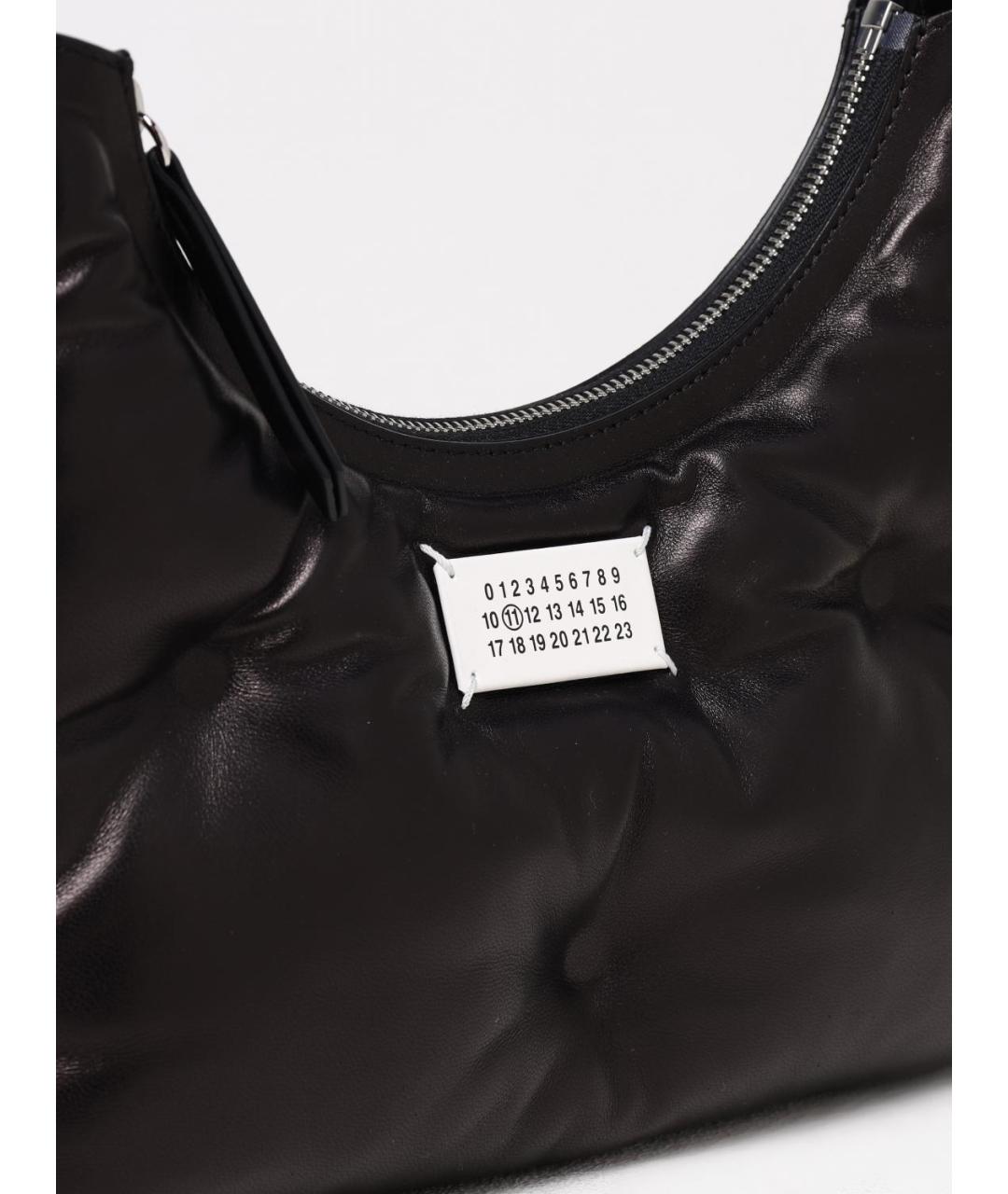 MAISON MARGIELA Черная кожаная сумка через плечо, фото 5
