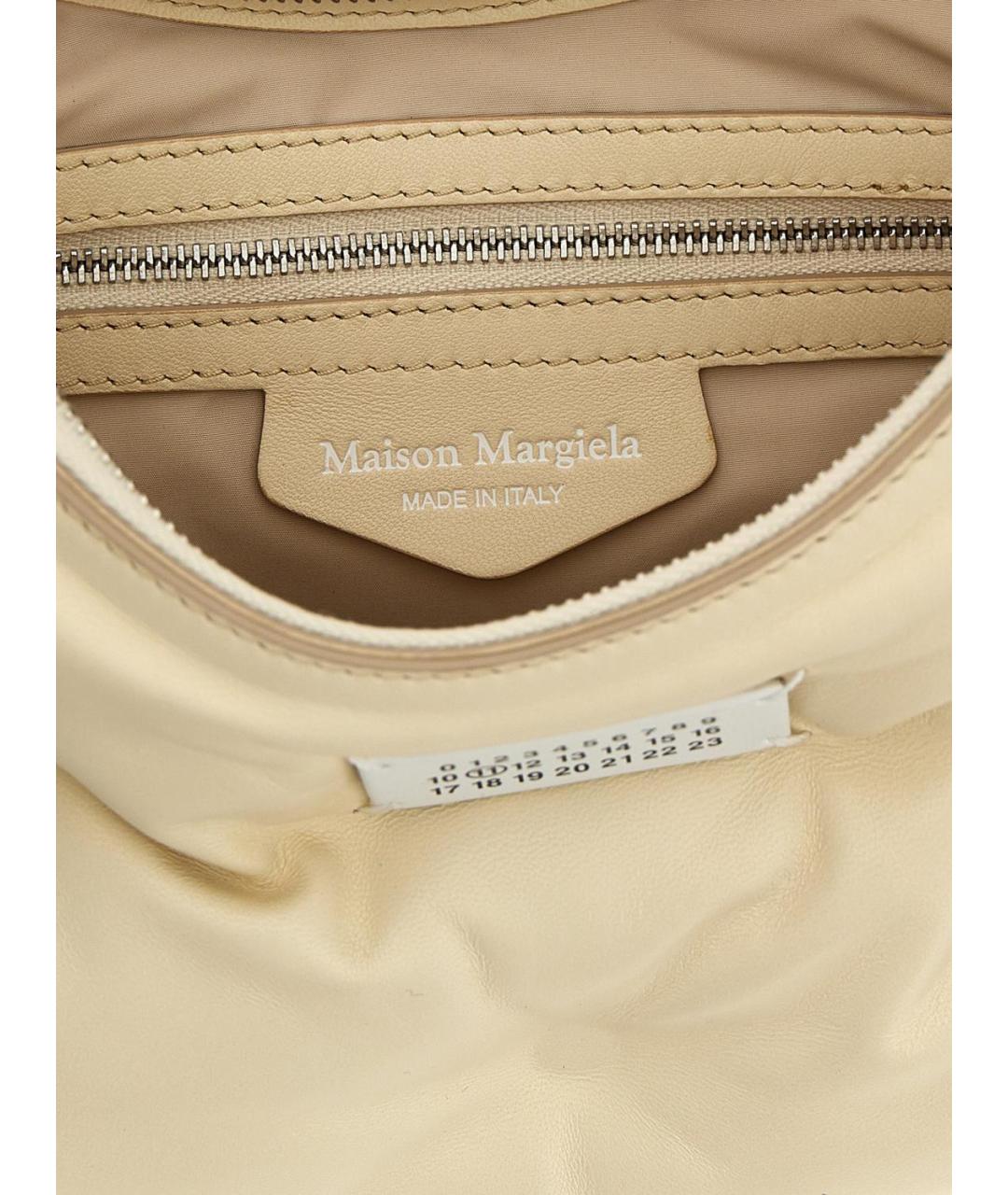 MAISON MARGIELA Бежевая кожаная сумка через плечо, фото 4