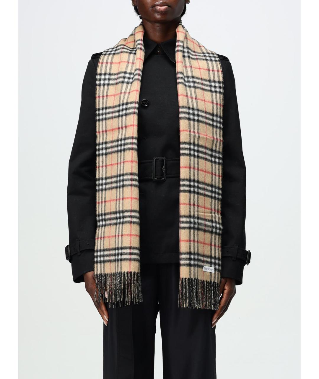 BURBERRY Черный шарф, фото 2