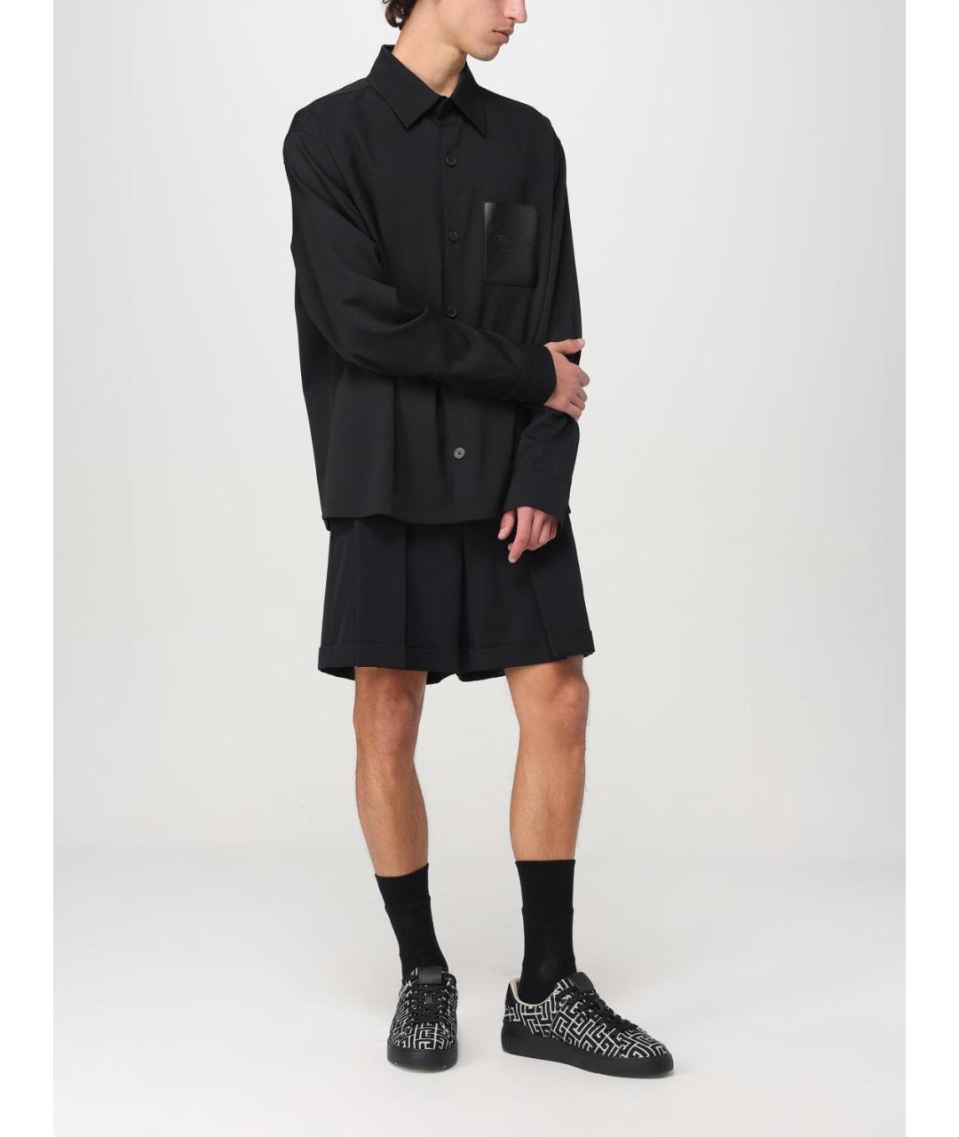BALMAIN Черная шерстяная кэжуал рубашка, фото 3