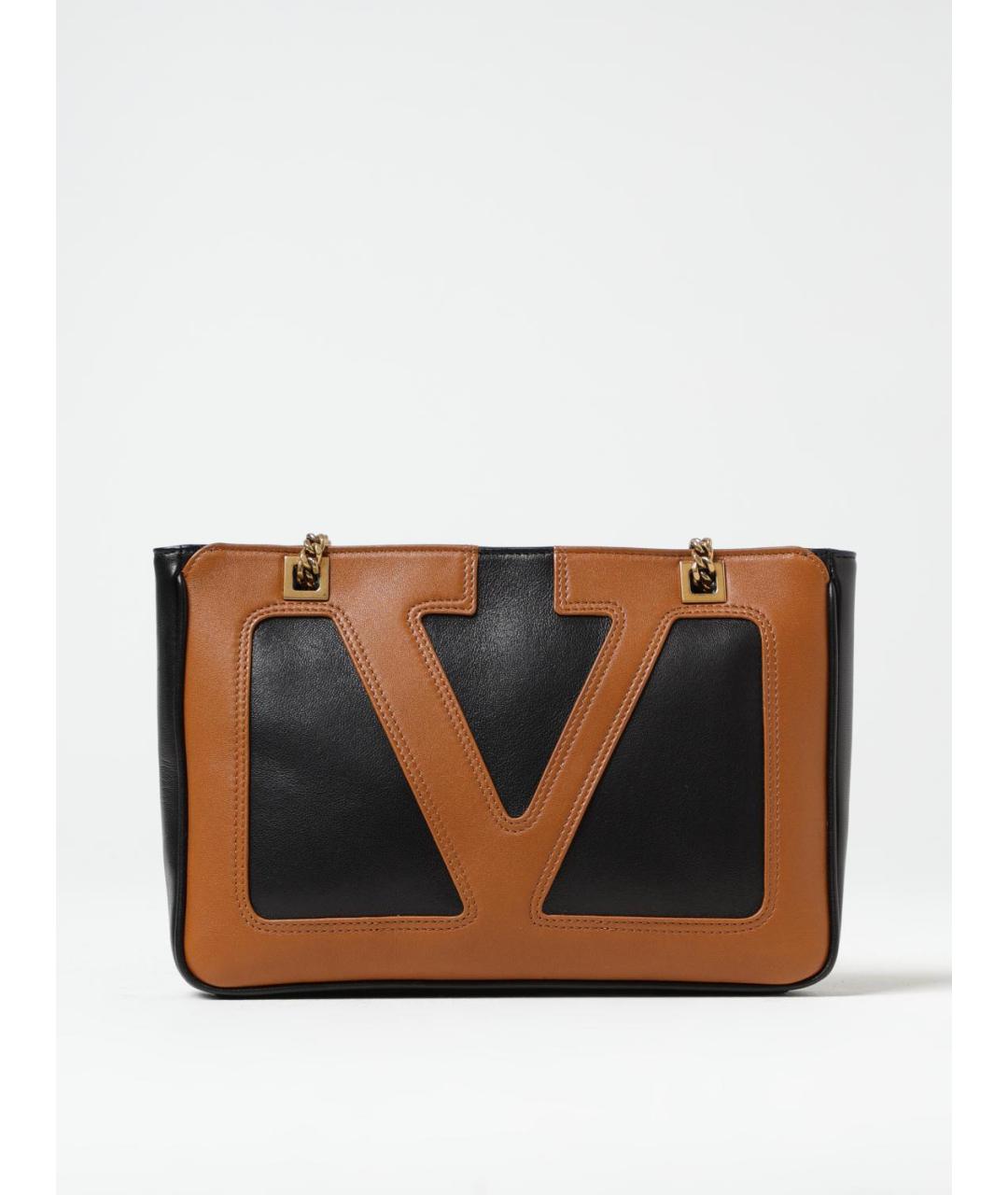 VALENTINO Черная кожаная сумка тоут, фото 7