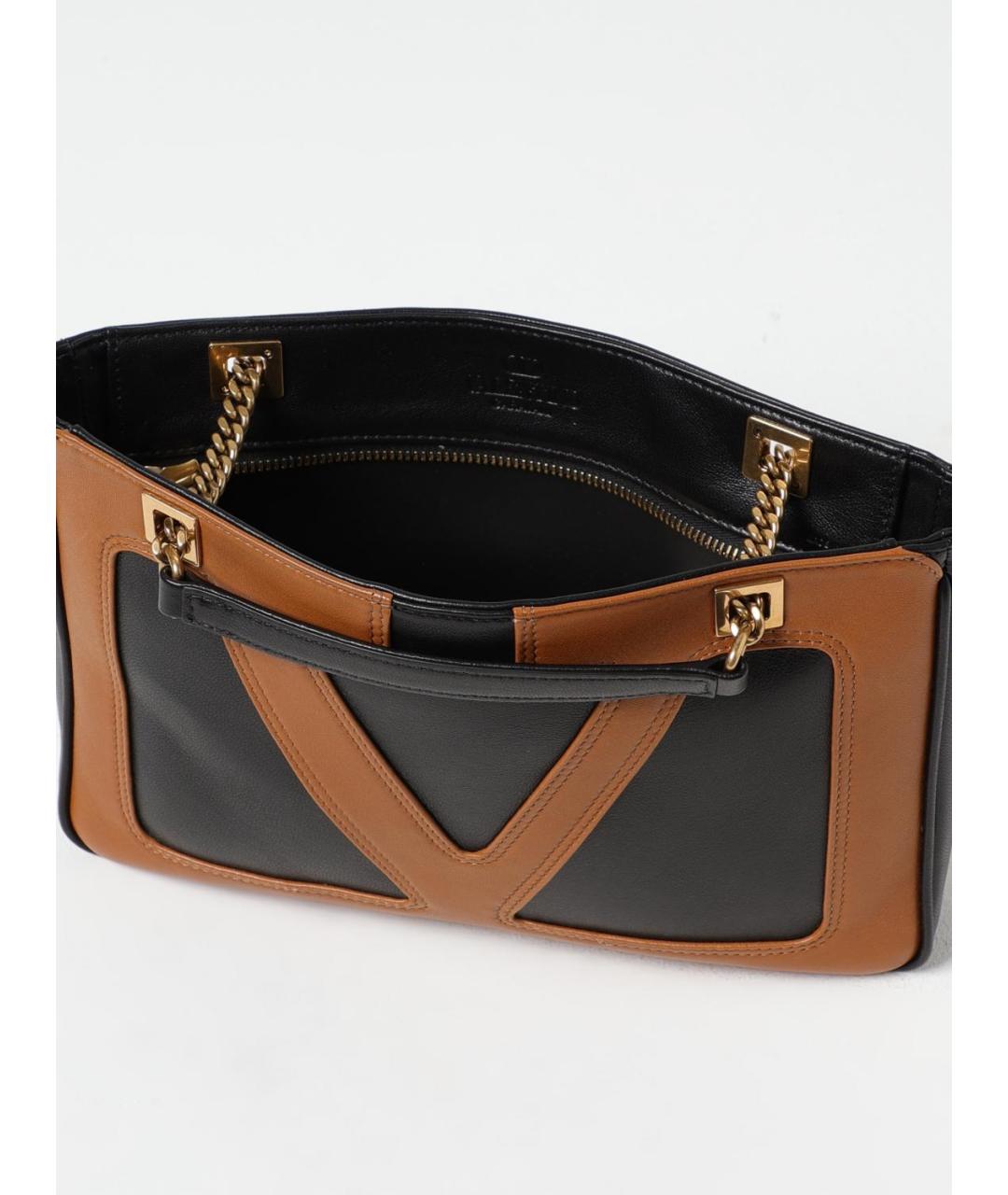 VALENTINO Черная кожаная сумка тоут, фото 3