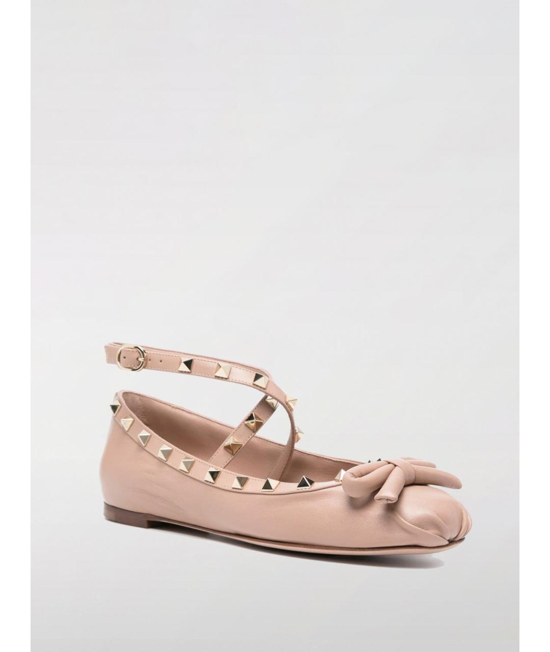 VALENTINO Розовые кожаные балетки, фото 2