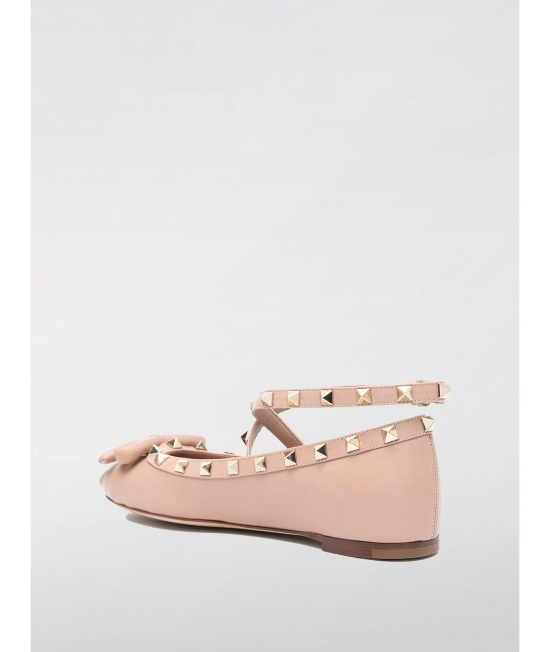 VALENTINO Розовые кожаные балетки, фото 3