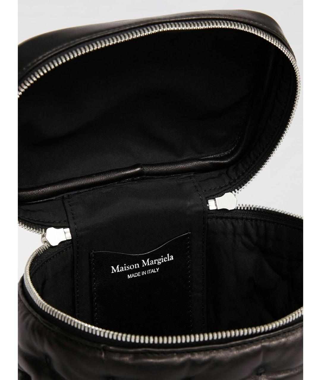 MAISON MARGIELA Черная кожаная сумка с короткими ручками, фото 5