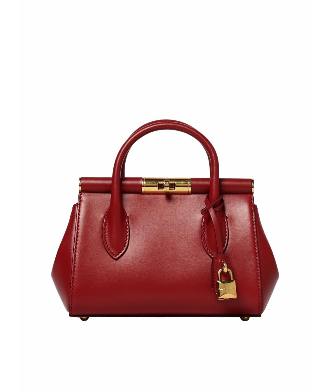 DOLCE&GABBANA Красная кожаная сумка с короткими ручками, фото 1