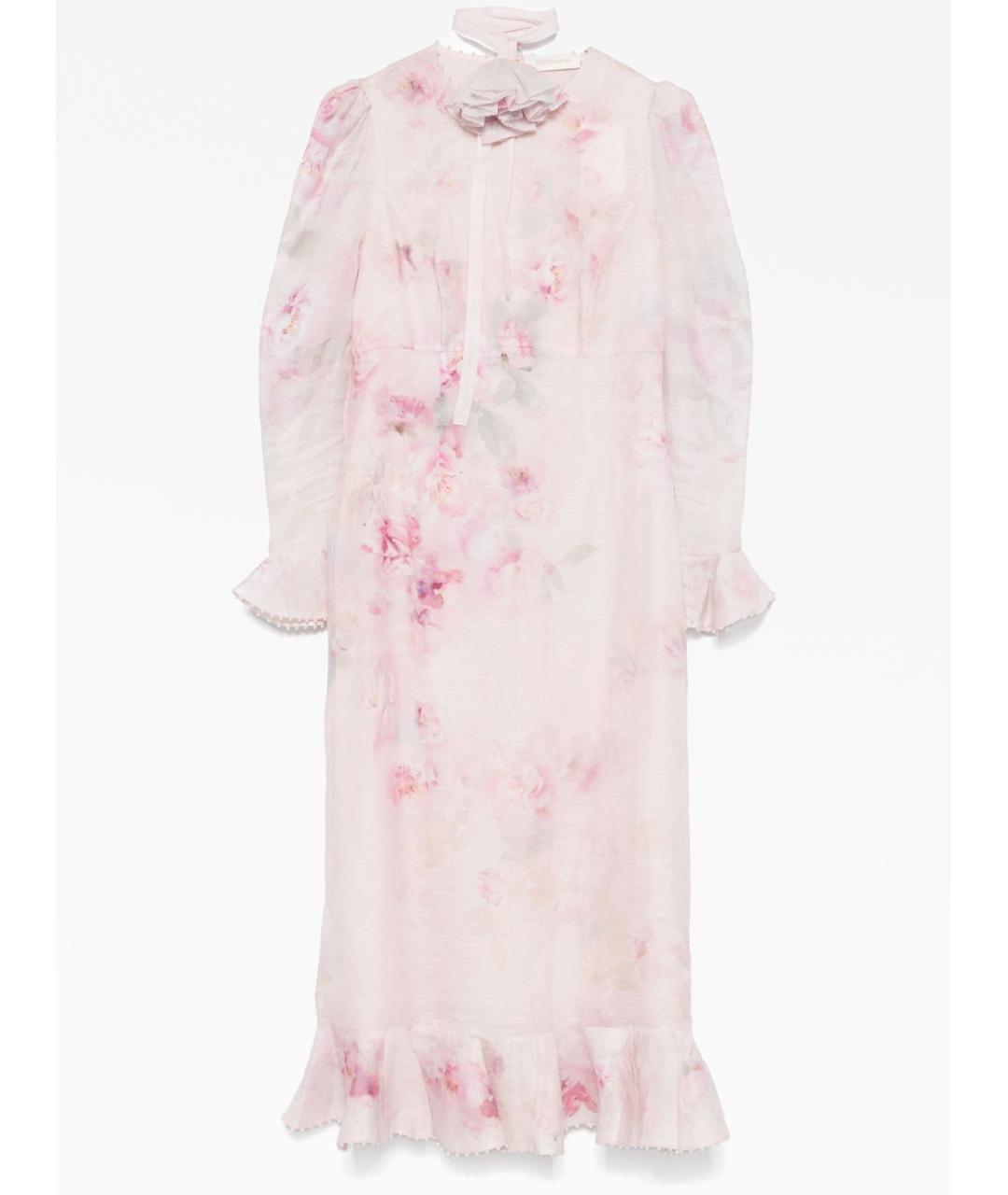 ZIMMERMANN Розовое льняное повседневное платье, фото 6