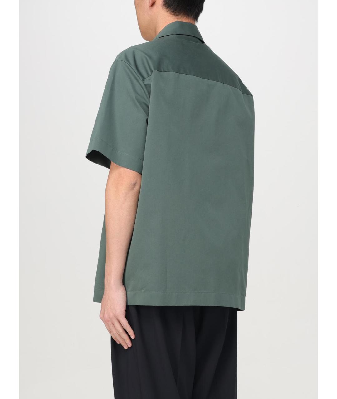 JIL SANDER Зеленая хлопковая кэжуал рубашка, фото 4