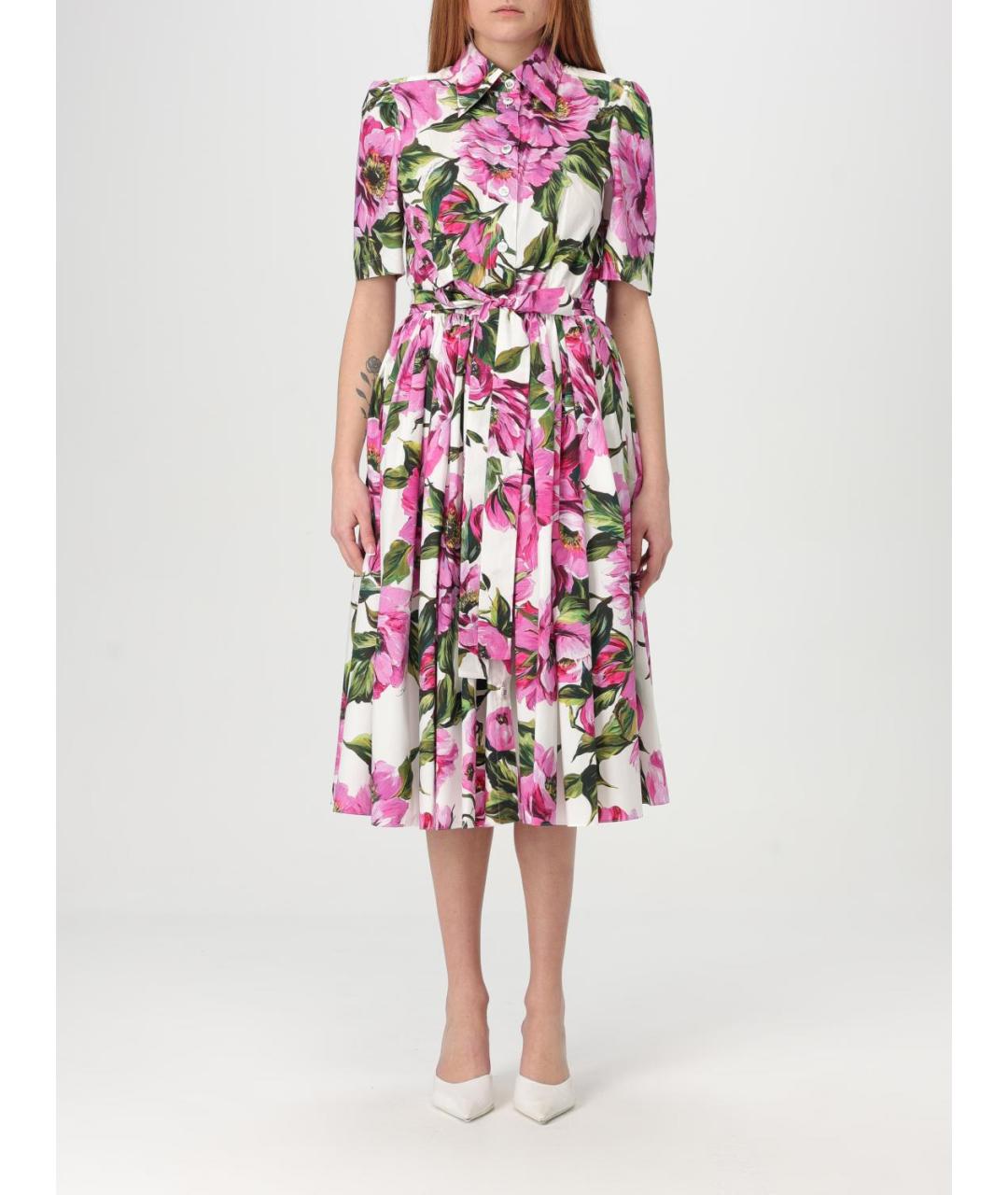 DOLCE&GABBANA Мульти хлопковое повседневное платье, фото 2