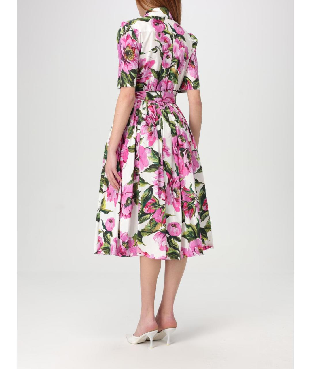 DOLCE&GABBANA Мульти хлопковое повседневное платье, фото 3