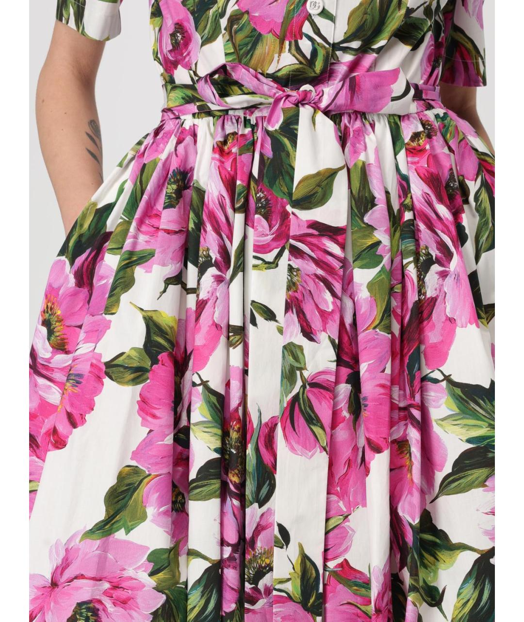 DOLCE&GABBANA Мульти хлопковое повседневное платье, фото 5