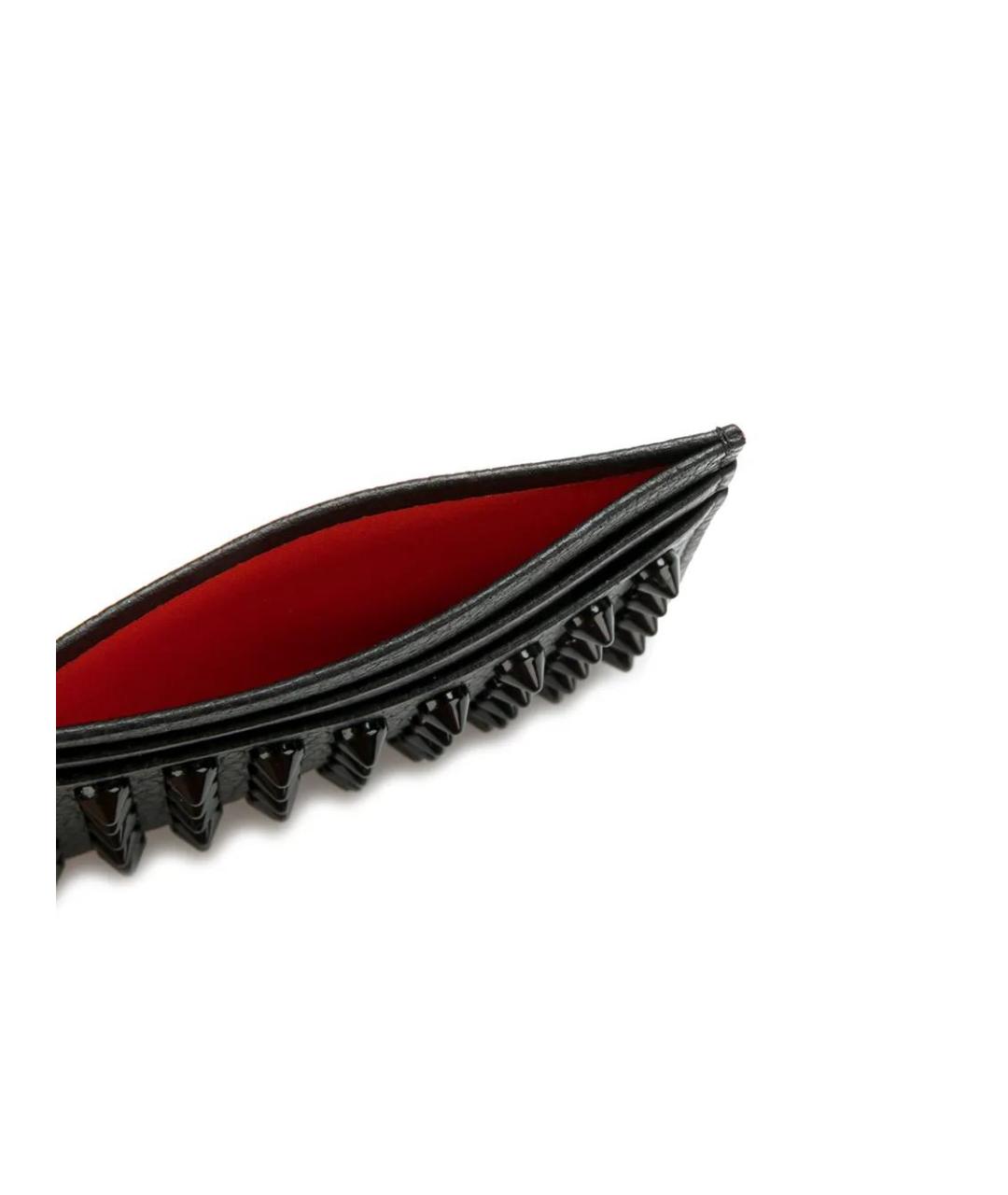 CHRISTIAN LOUBOUTIN Черный кожаный кардхолдер, фото 3