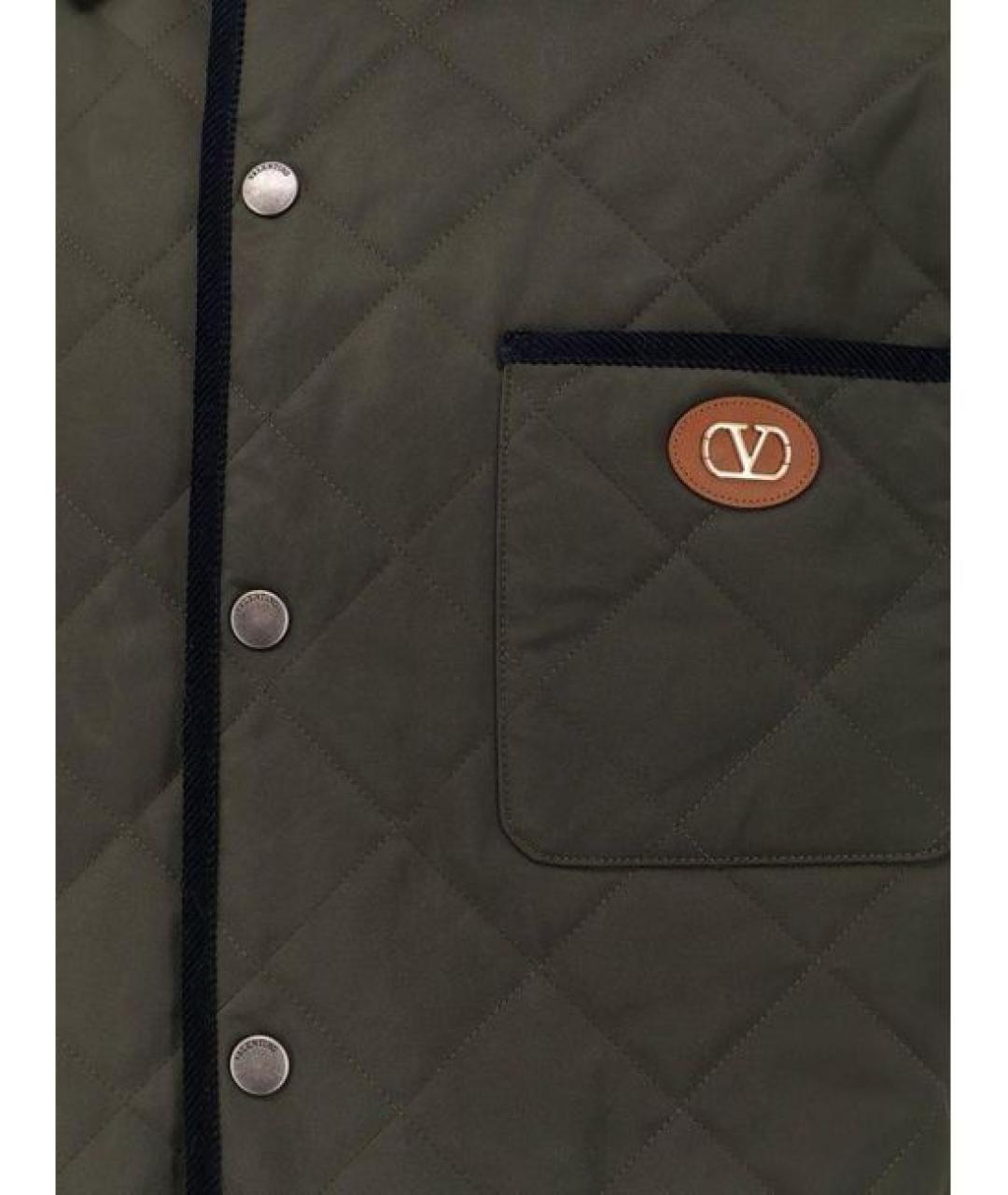 VALENTINO Зеленая полиэстеровая куртка, фото 3