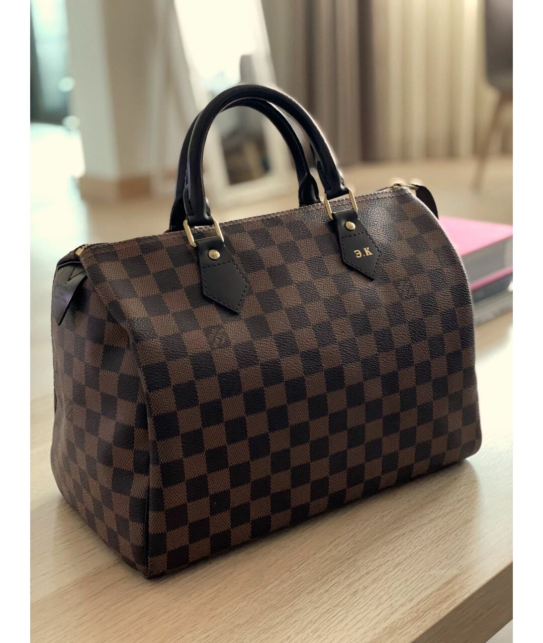LOUIS VUITTON Коричневая кожаная сумка тоут, фото 9