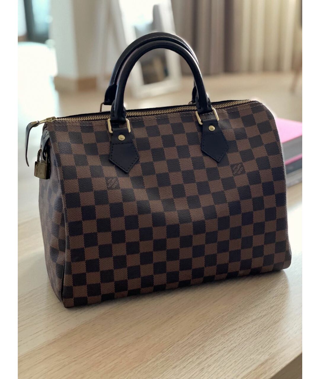 LOUIS VUITTON Коричневая кожаная сумка тоут, фото 3