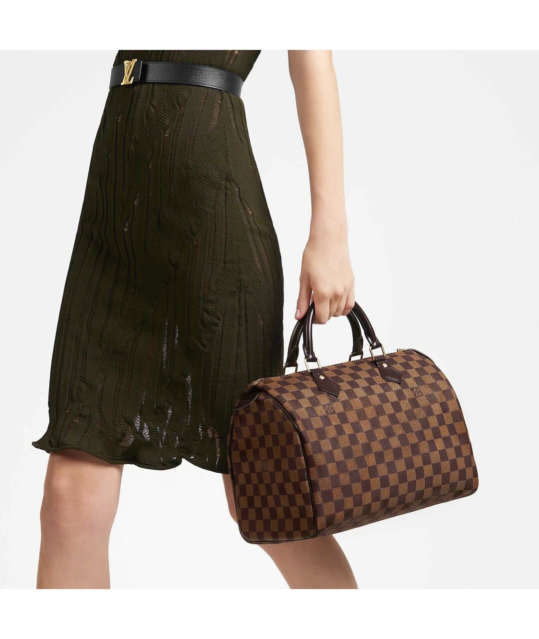 LOUIS VUITTON Коричневая кожаная сумка тоут, фото 7